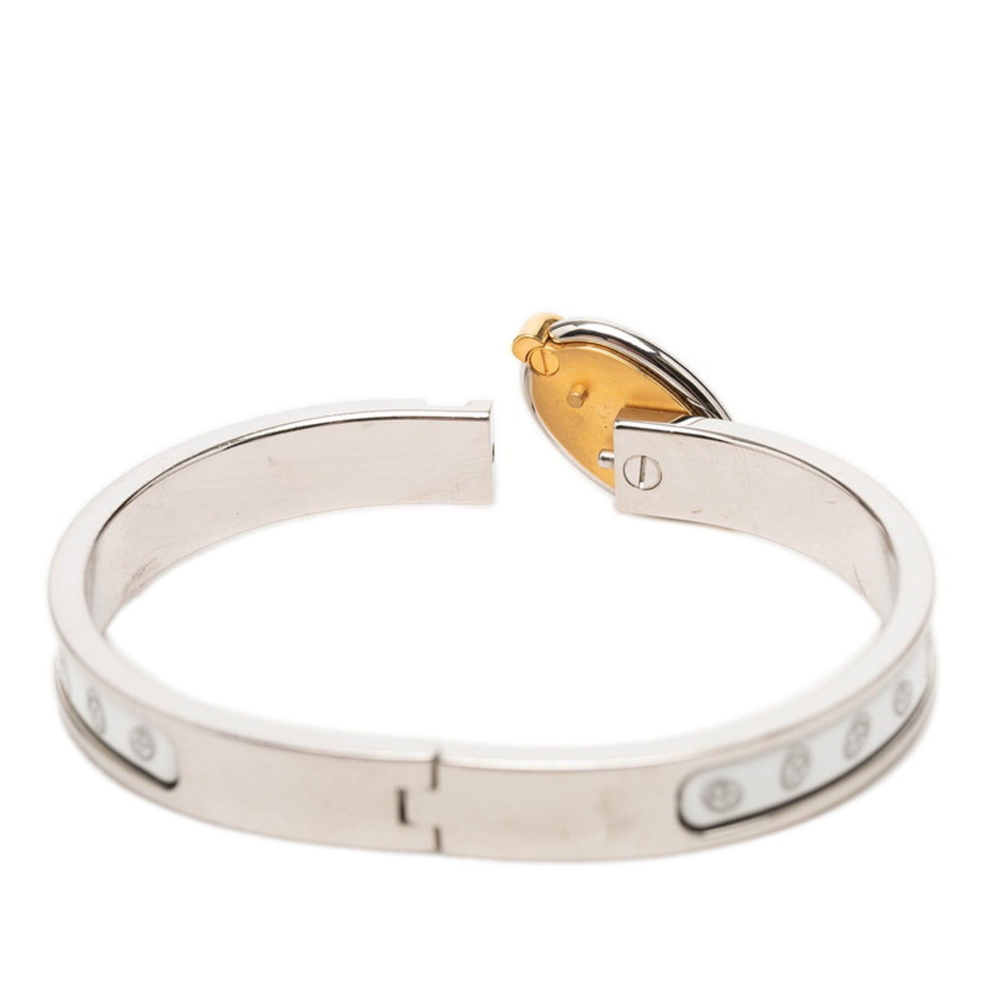 Hermes Hermes Chaine d'Ancre Mini Click PM Bracelet Bangle Silver White Gold Metal Enamel Plated Women's HERMES Size ONE SIZE - 4 Thumbnail