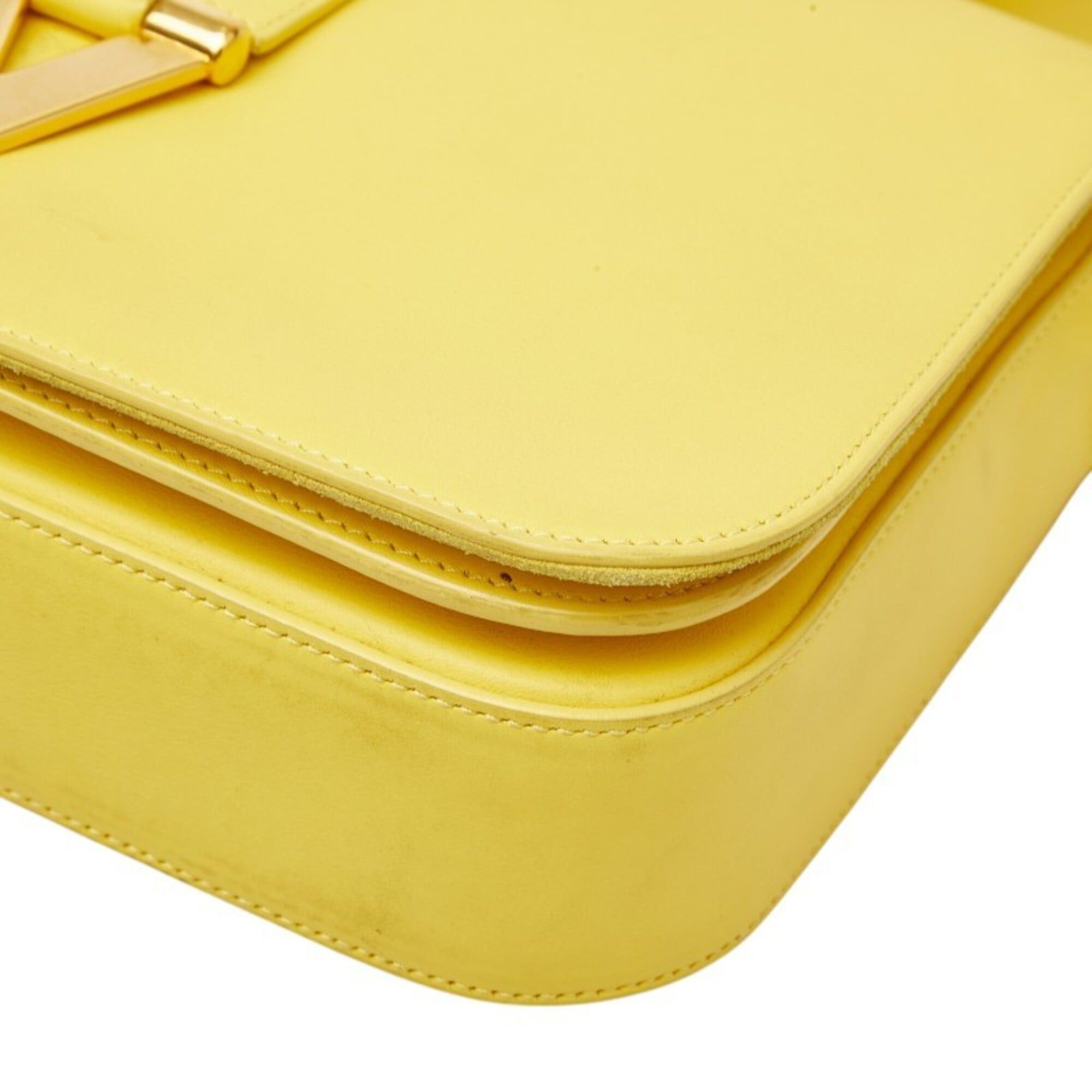 Saint Laurent Paris Saint Laurent Y-line Crossbody Shoulder Bag, Yellow Leather, Women's SAINT LAURENT Size ONE SIZE - 4 Thumbnail