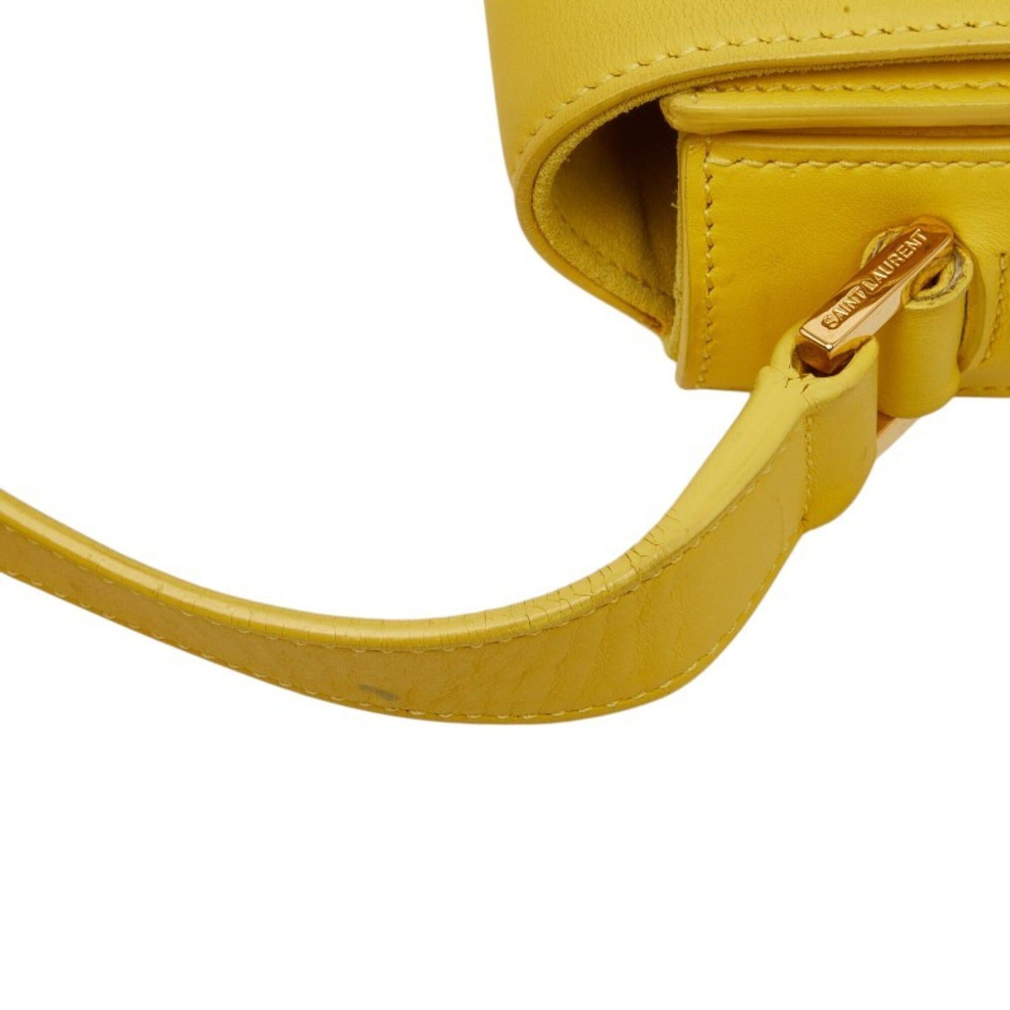 Saint Laurent Paris Saint Laurent Y-line Crossbody Shoulder Bag, Yellow Leather, Women's SAINT LAURENT Size ONE SIZE - 8 Thumbnail