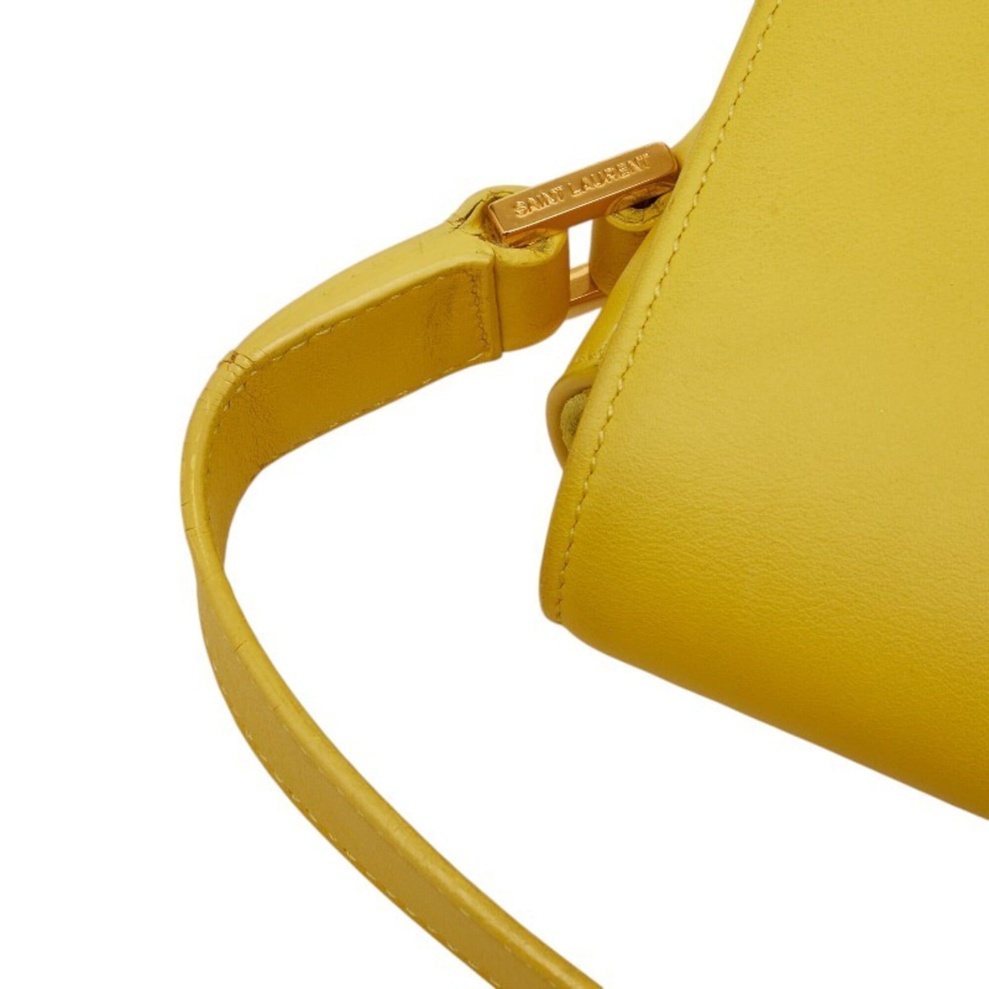 Saint Laurent Paris Saint Laurent Y-line Crossbody Shoulder Bag, Yellow Leather, Women's SAINT LAURENT Size ONE SIZE - 9 Thumbnail
