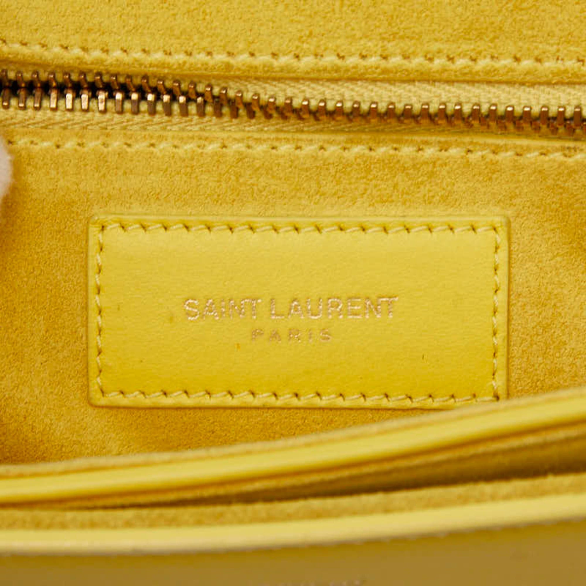 Saint Laurent Paris Saint Laurent Y-line Crossbody Shoulder Bag, Yellow Leather, Women's SAINT LAURENT Size ONE SIZE - 12 Thumbnail