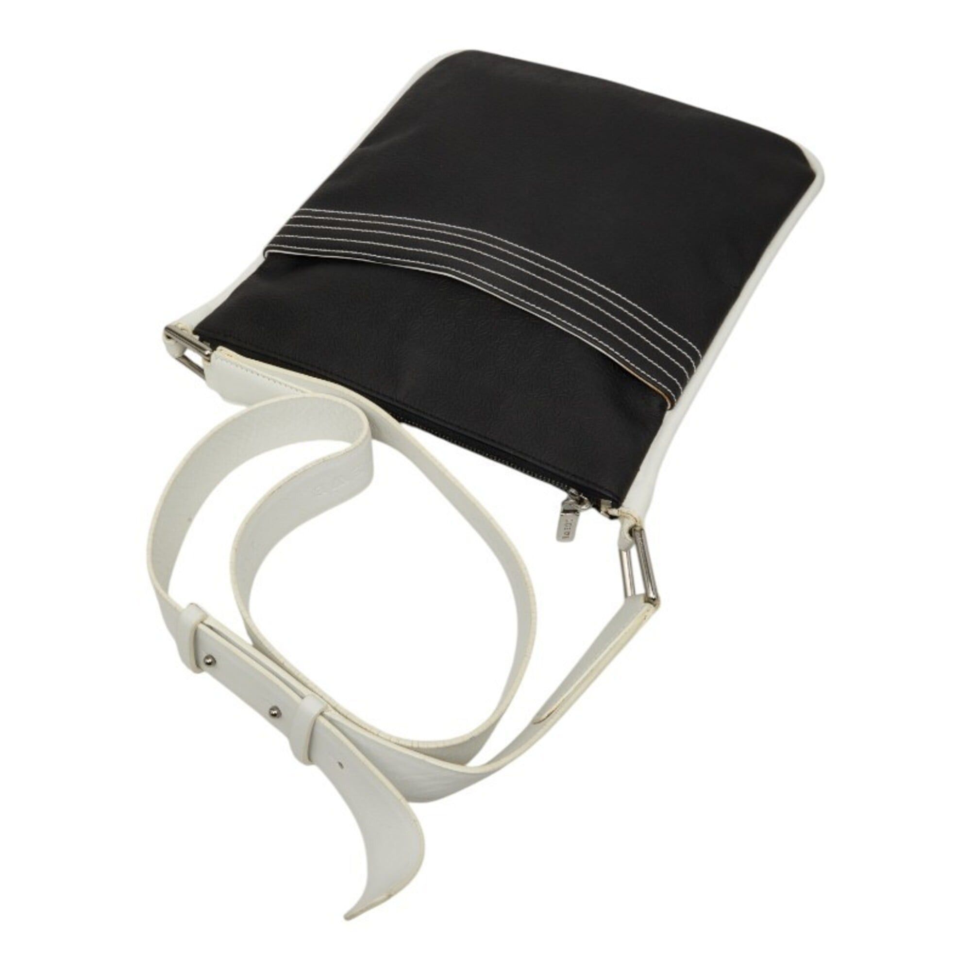 Loewe Loewe Repeat Anagram Crossbody Shoulder Bag, Black and White Leather, Women's LOEWE Size ONE SIZE - 8 Thumbnail