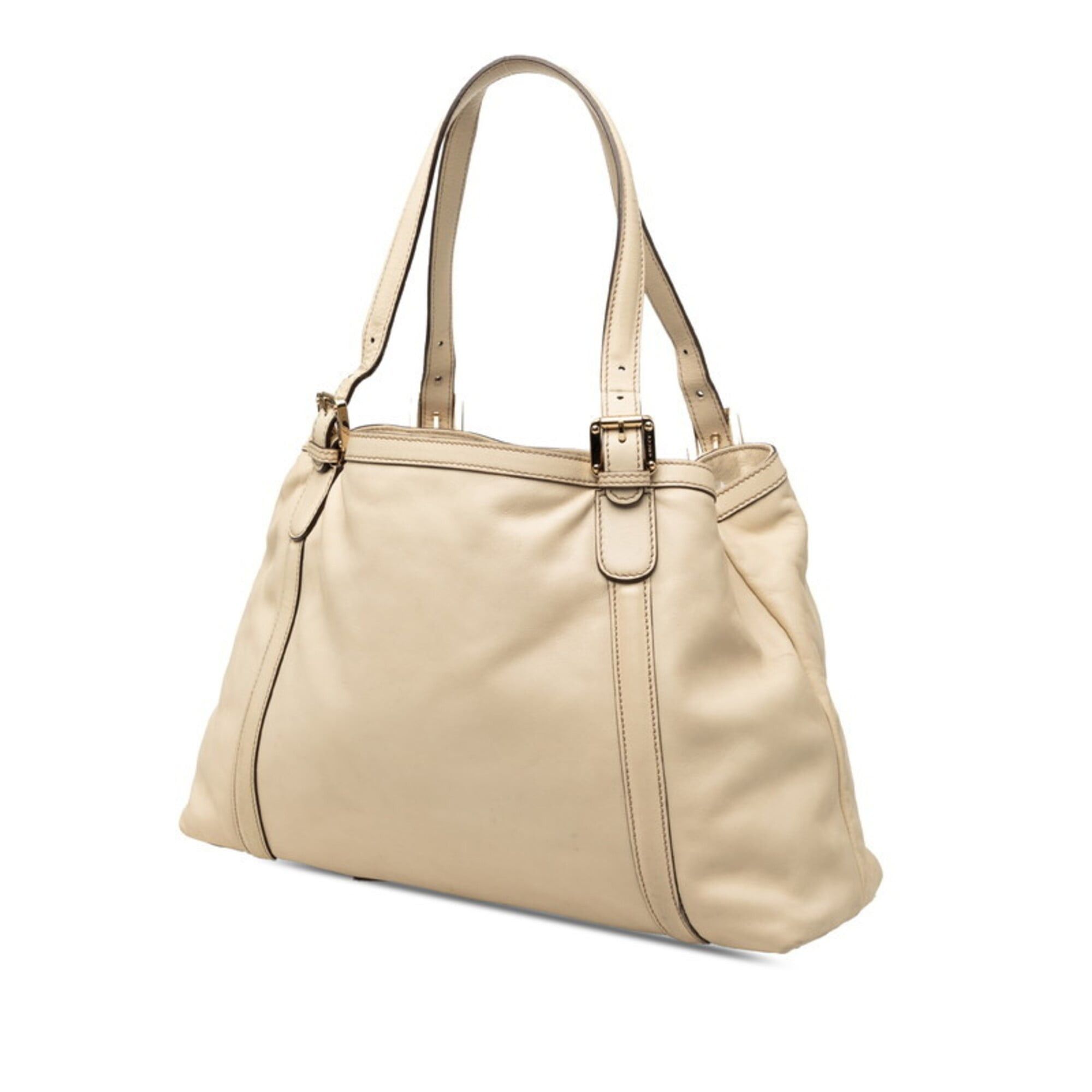 Gucci Gucci Interlocking G Newbrid Tote Bag Shoulder 162094 Ivory Beige Leather Women's GUCCI Size ONE SIZE - 2 Thumbnail