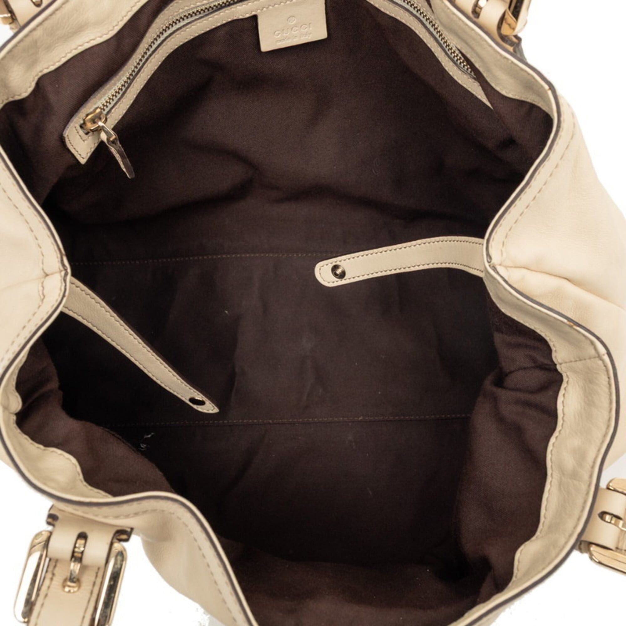 Gucci Gucci Interlocking G Newbrid Tote Bag Shoulder 162094 Ivory Beige Leather Women's GUCCI Size ONE SIZE - 4 Thumbnail