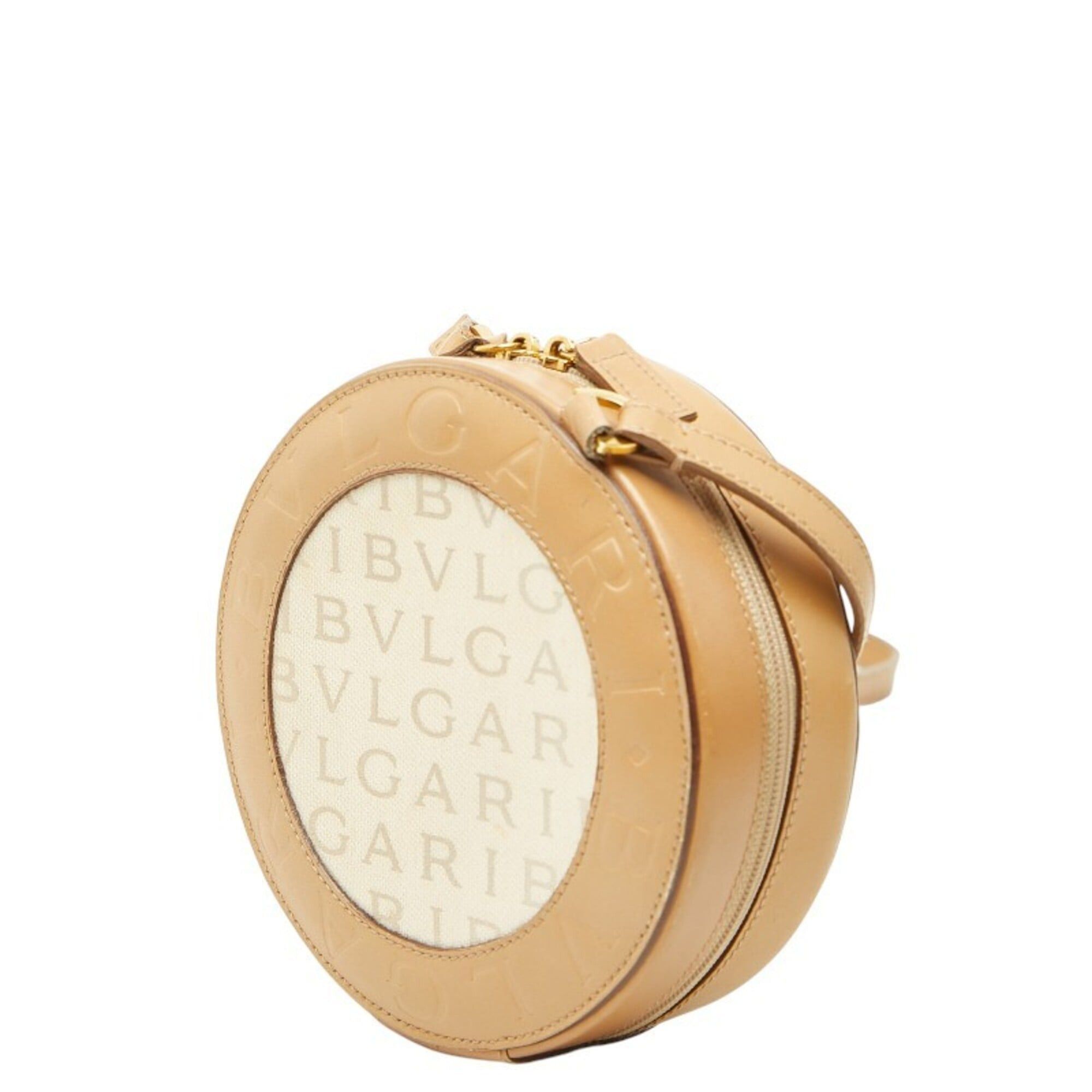 Bvlgari BVLGARI Logomania Shoulder Bag, Handbag, Pouch, Beige/Brown Canvas Leather, Women's. Size ONE SIZE - 2 Thumbnail