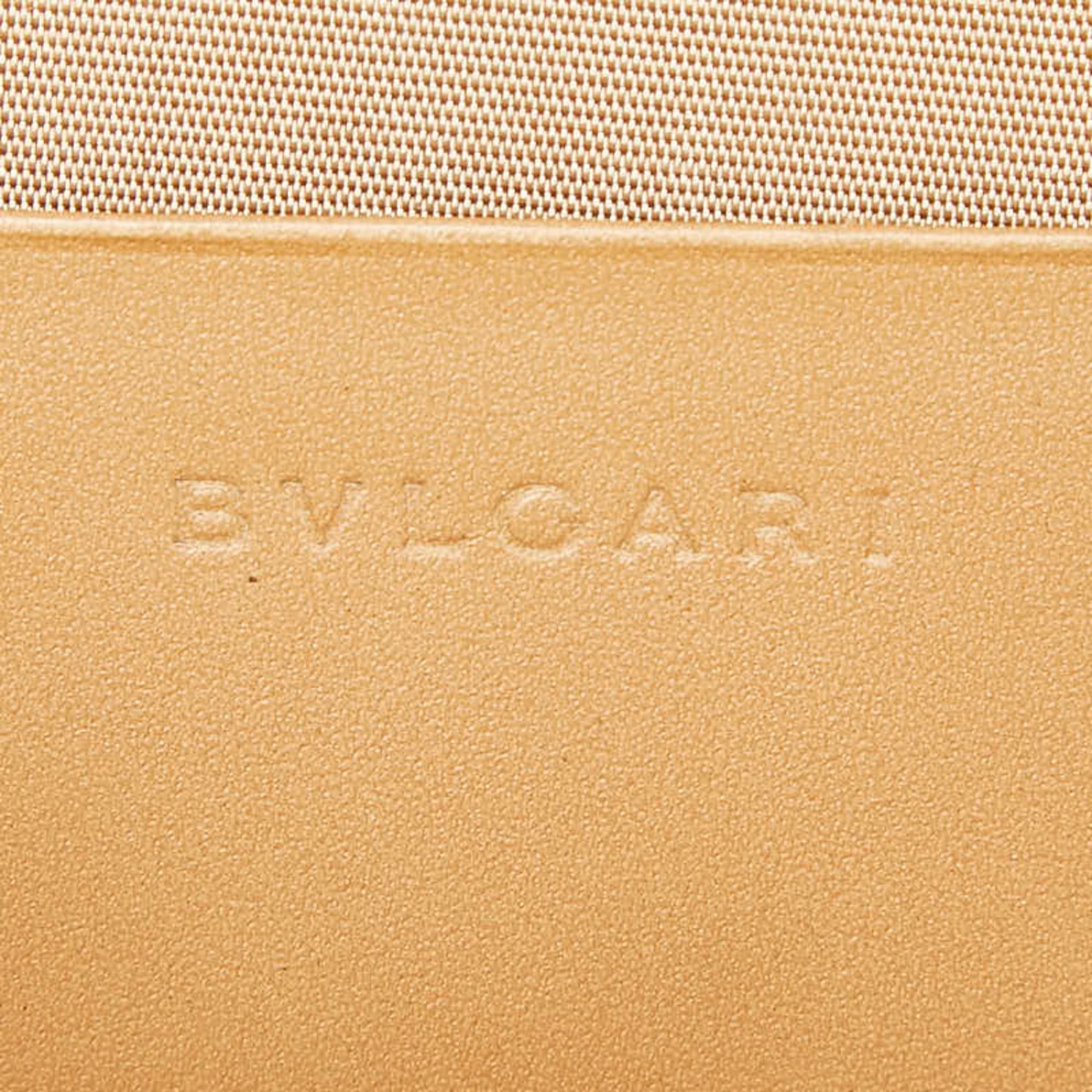 Bvlgari BVLGARI Logomania Shoulder Bag, Handbag, Pouch, Beige/Brown Canvas Leather, Women's. Size ONE SIZE - 5 Thumbnail