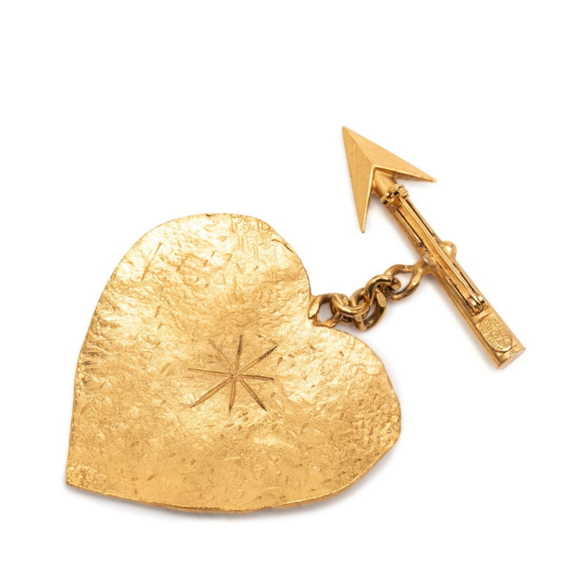 Chanel Chanel Logo Heart Arrow Brooch 93A Gold Plated Women's CHANEL Size ONE SIZE - 2 Thumbnail