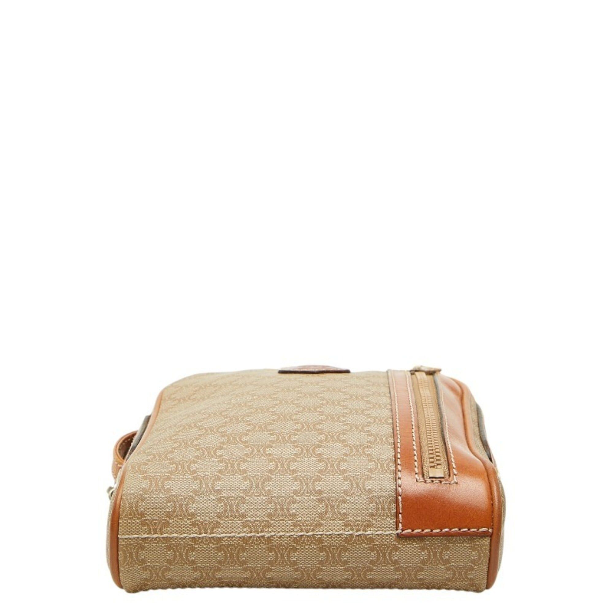 Celine Celine Macadam Crossbody Shoulder Bag/Pochette, Beige/Brown Leather, Women's CELINE Size ONE SIZE - 3 Thumbnail