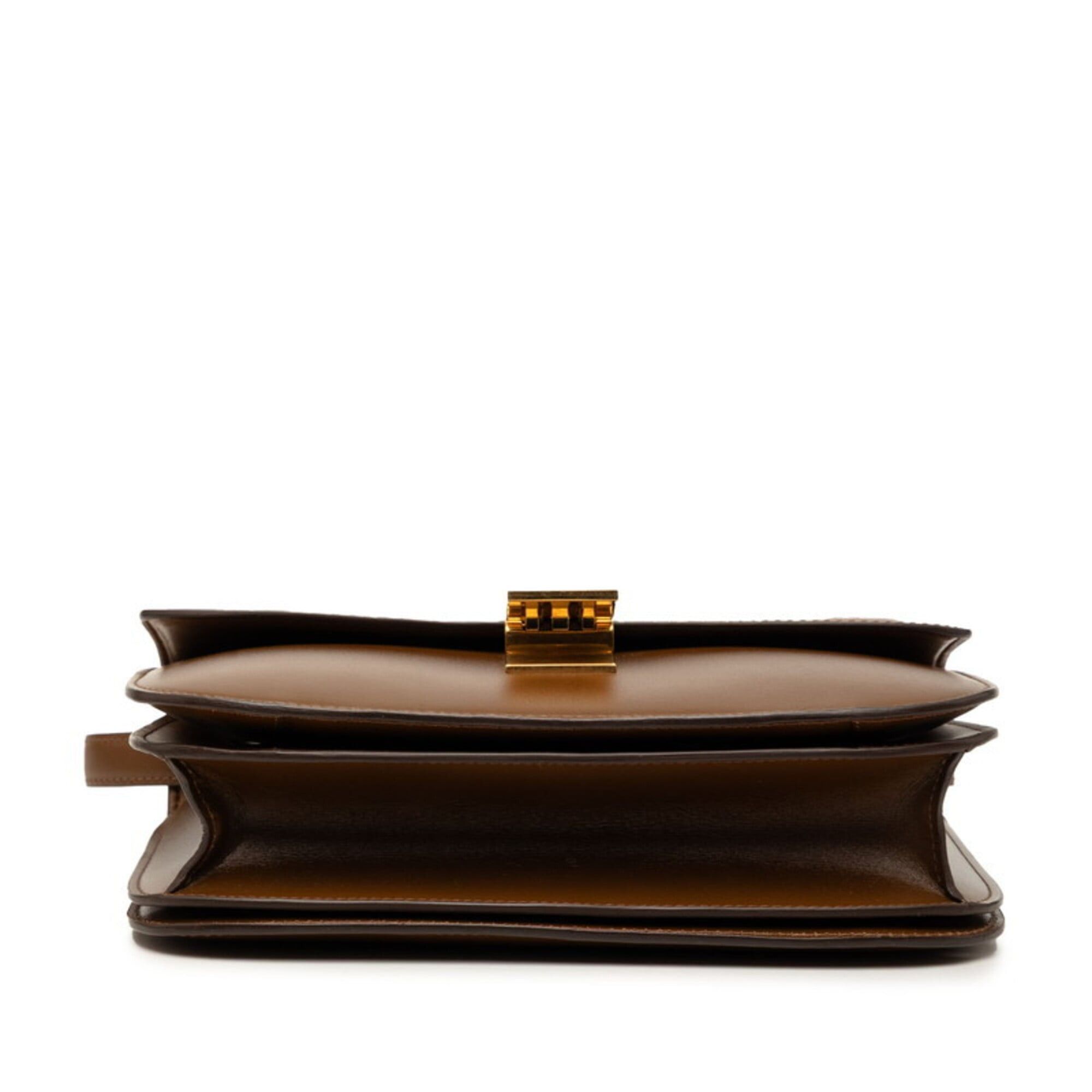 Celine Celine Classic Box Medium Shoulder Bag, Brown Leather, Women's CELINE Size ONE SIZE - 3 Thumbnail