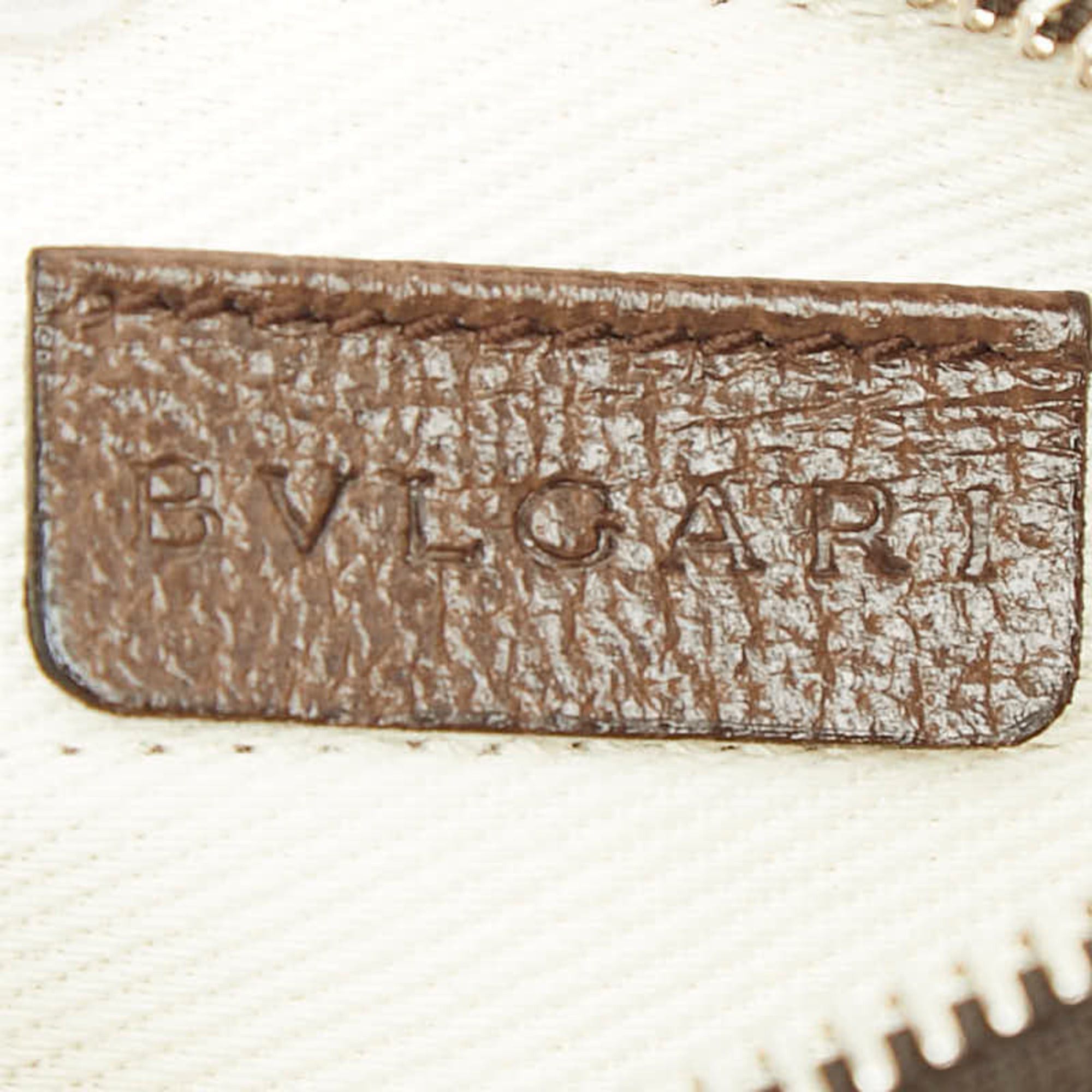 Bvlgari Bulgari Logomania Shoulder Bag Pochette Beige Brown Canvas Leather Women's BVLGARI Size ONE SIZE - 7 Thumbnail