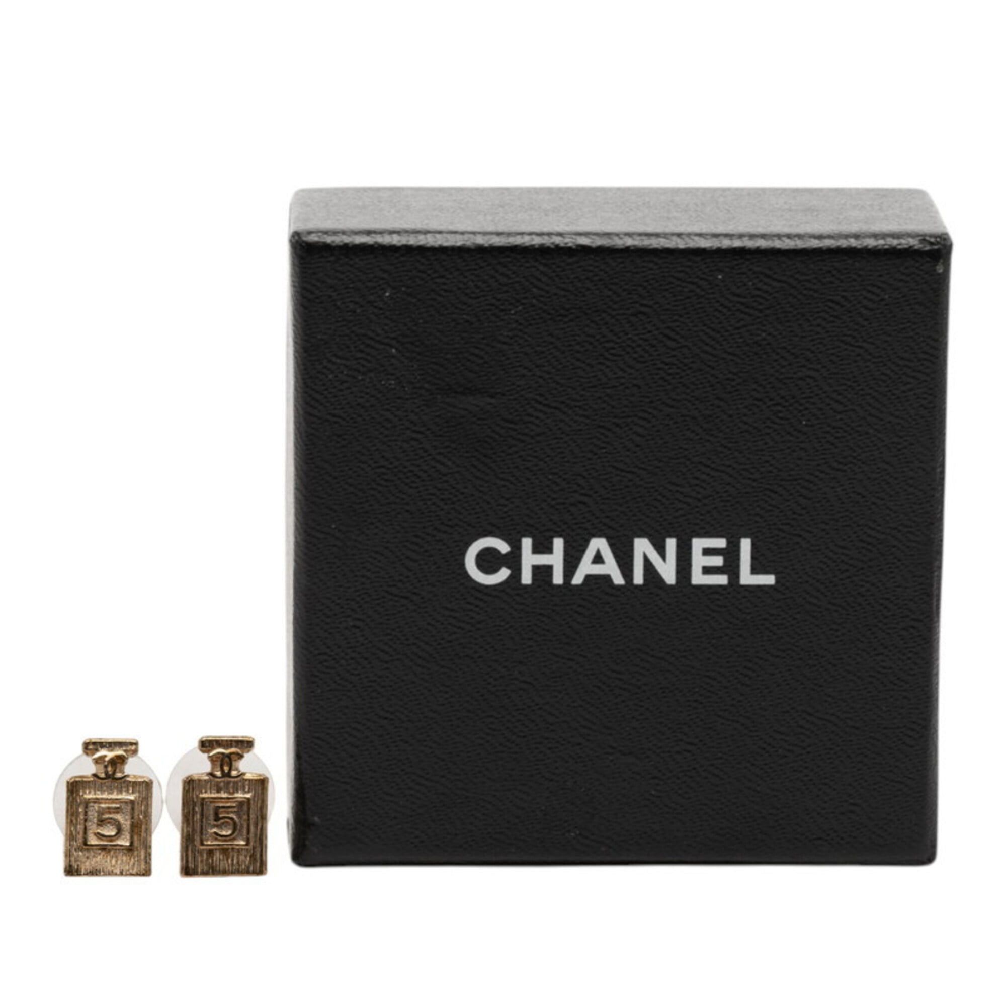 Chanel Chanel No. 5 Perfume Bottle Stud Earrings D20C Gold Plated Women's CHANEL Size ONE SIZE - 4 Thumbnail