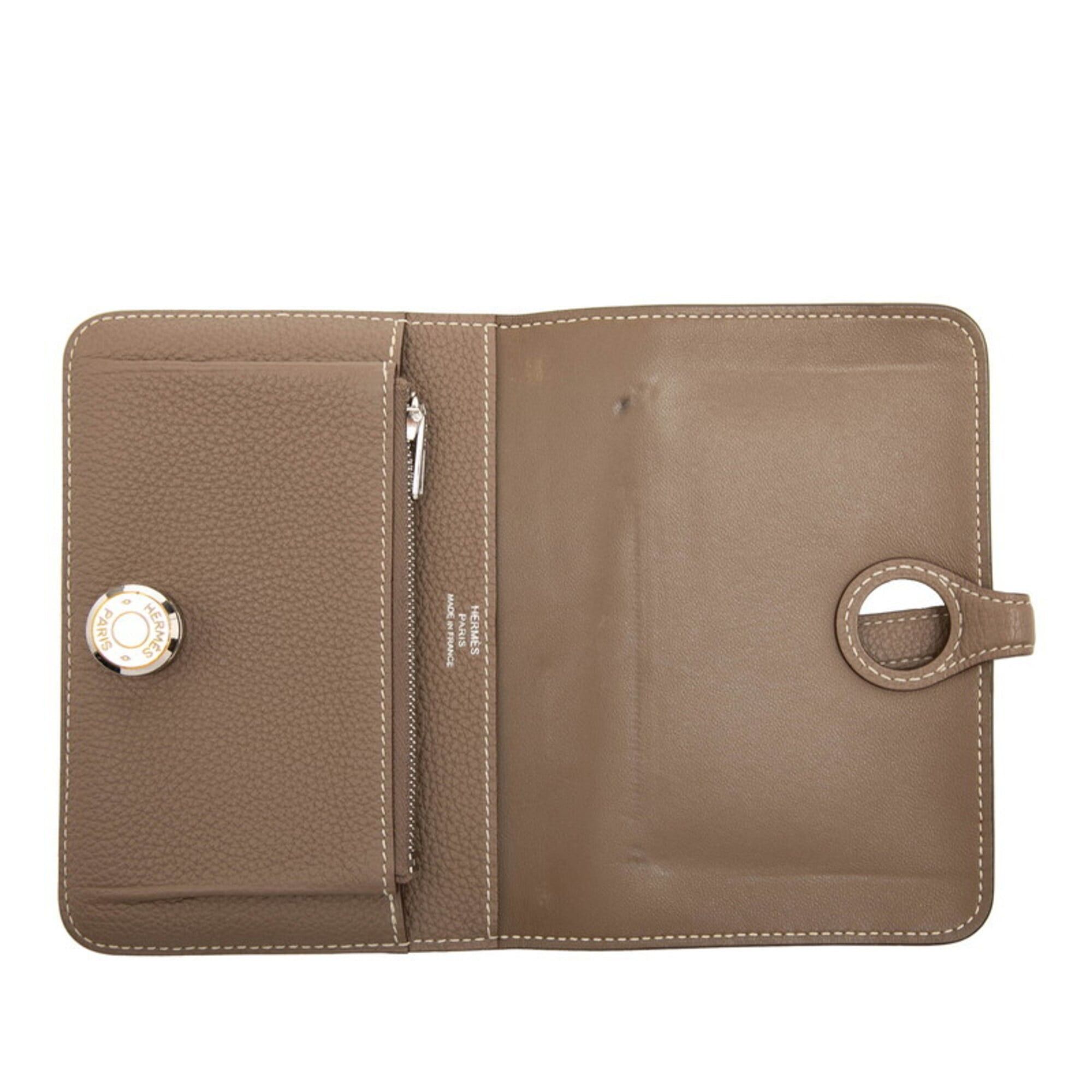Hermes Hermes Dogon Compact Bi-fold Wallet, Etoupe Greige Togo Leather, Women's Size ONE SIZE - 5 Thumbnail