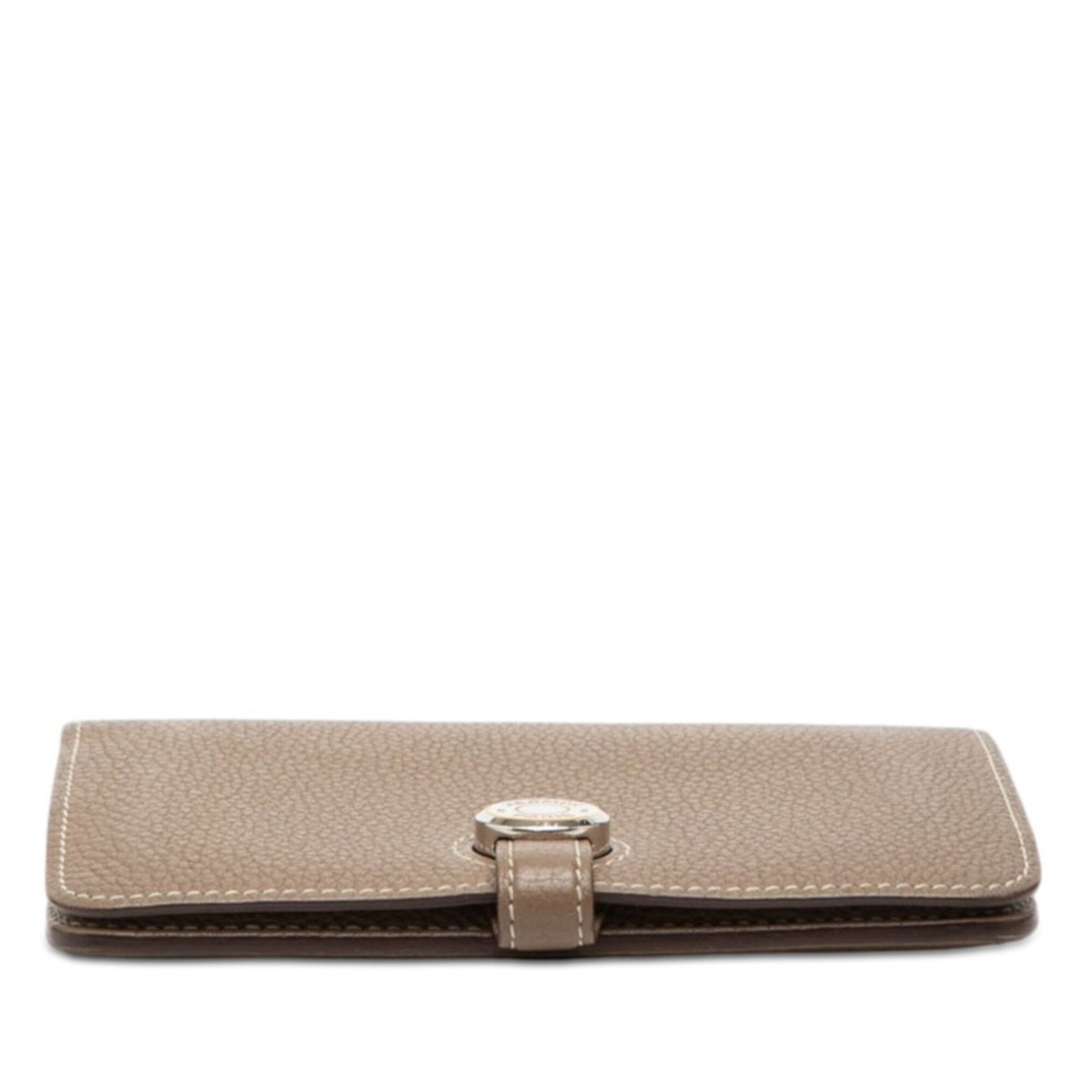 Hermes Hermes Dogon Compact Bi-fold Wallet, Etoupe Greige Togo Leather, Women's Size ONE SIZE - 3 Thumbnail