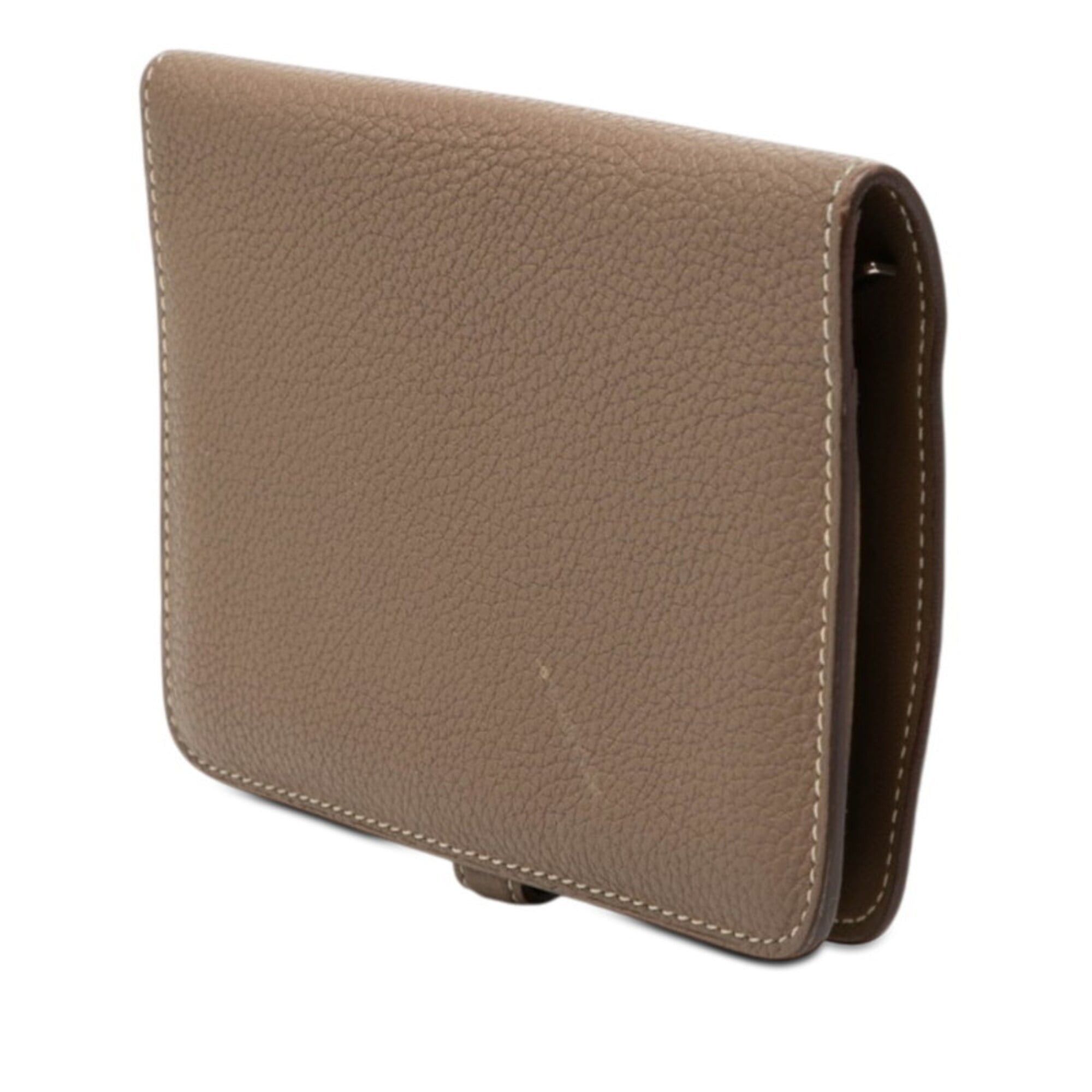 Hermes Hermes Dogon Compact Bi-fold Wallet, Etoupe Greige Togo Leather, Women's Size ONE SIZE - 2 Thumbnail