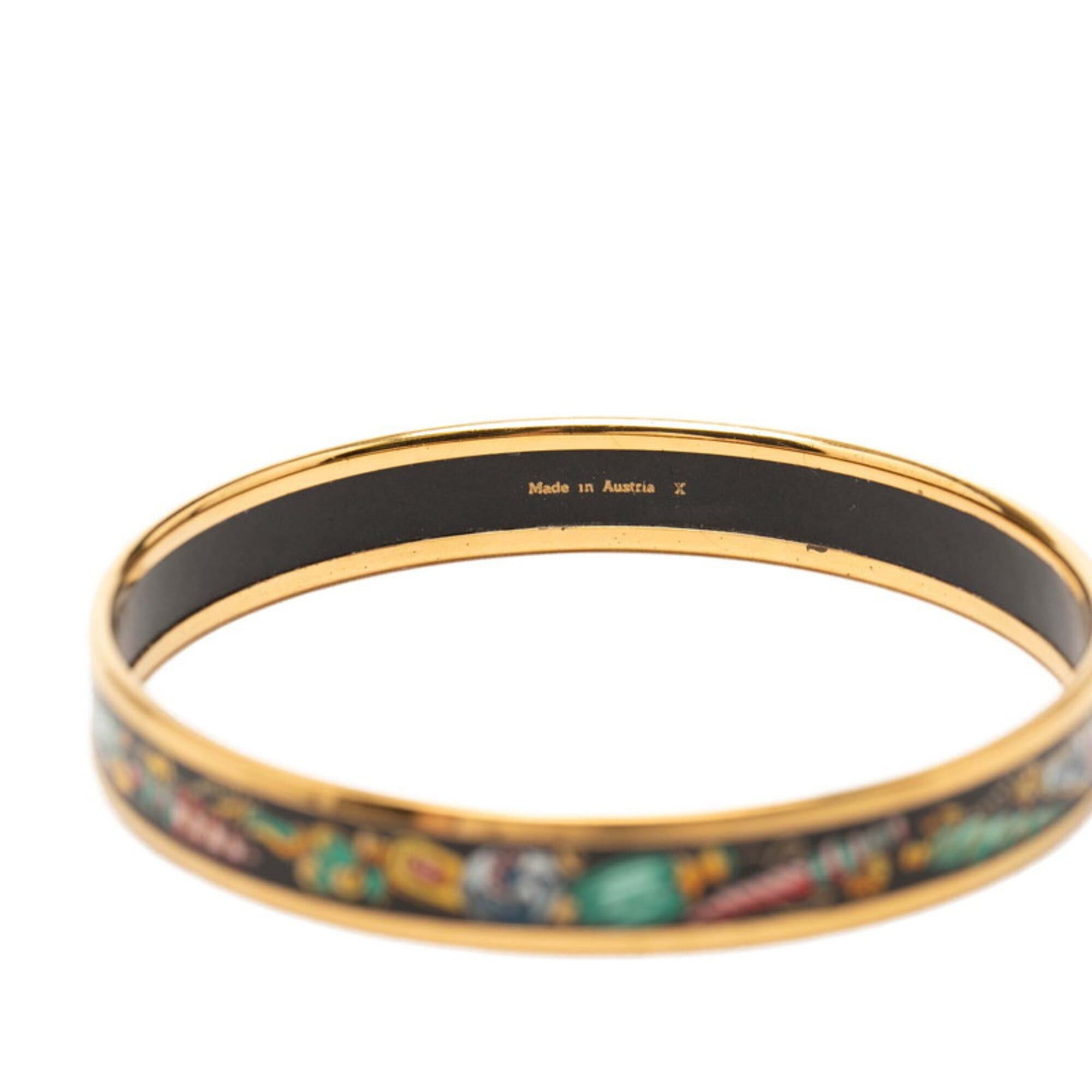 Hermes Hermes Email PM Cloisonné Bangle, Gold Multicolor Plated, Women's Size ONE SIZE - 4 Thumbnail