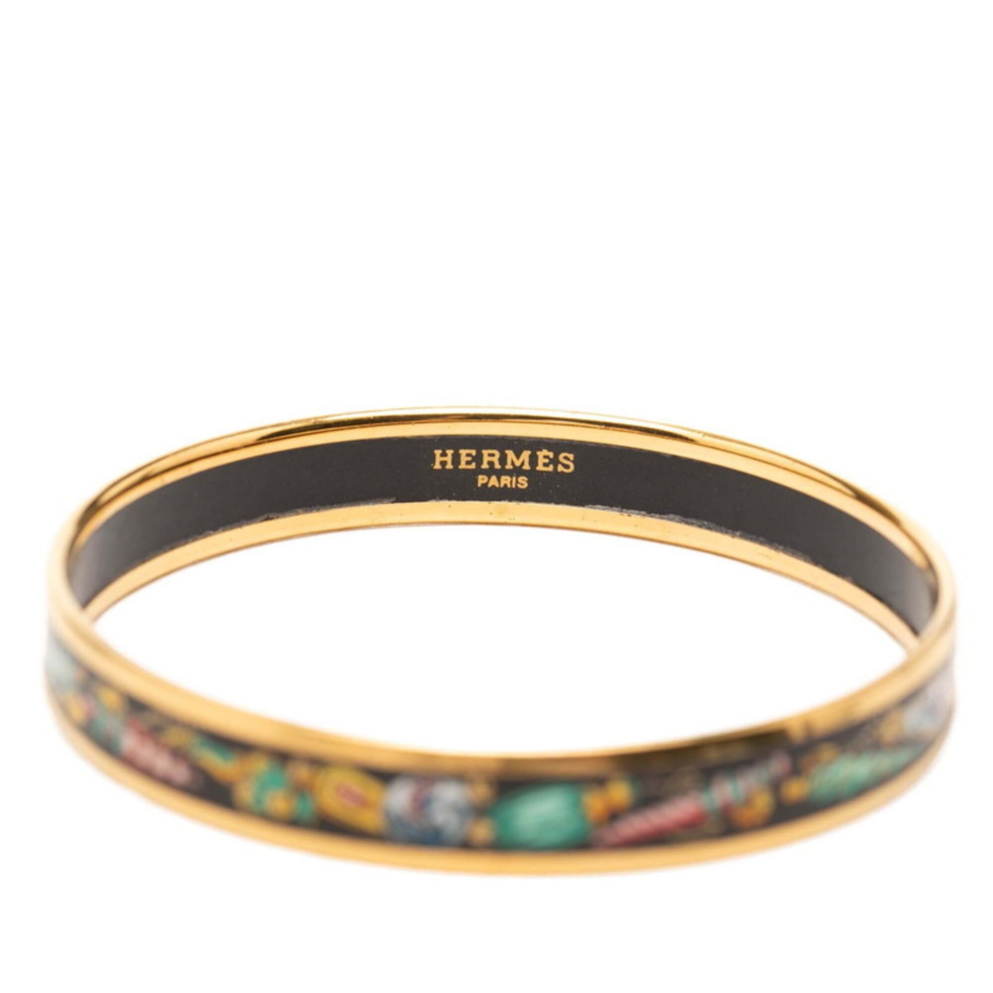 Hermes Hermes Email PM Cloisonné Bangle, Gold Multicolor Plated, Women's Size ONE SIZE - 5 Thumbnail