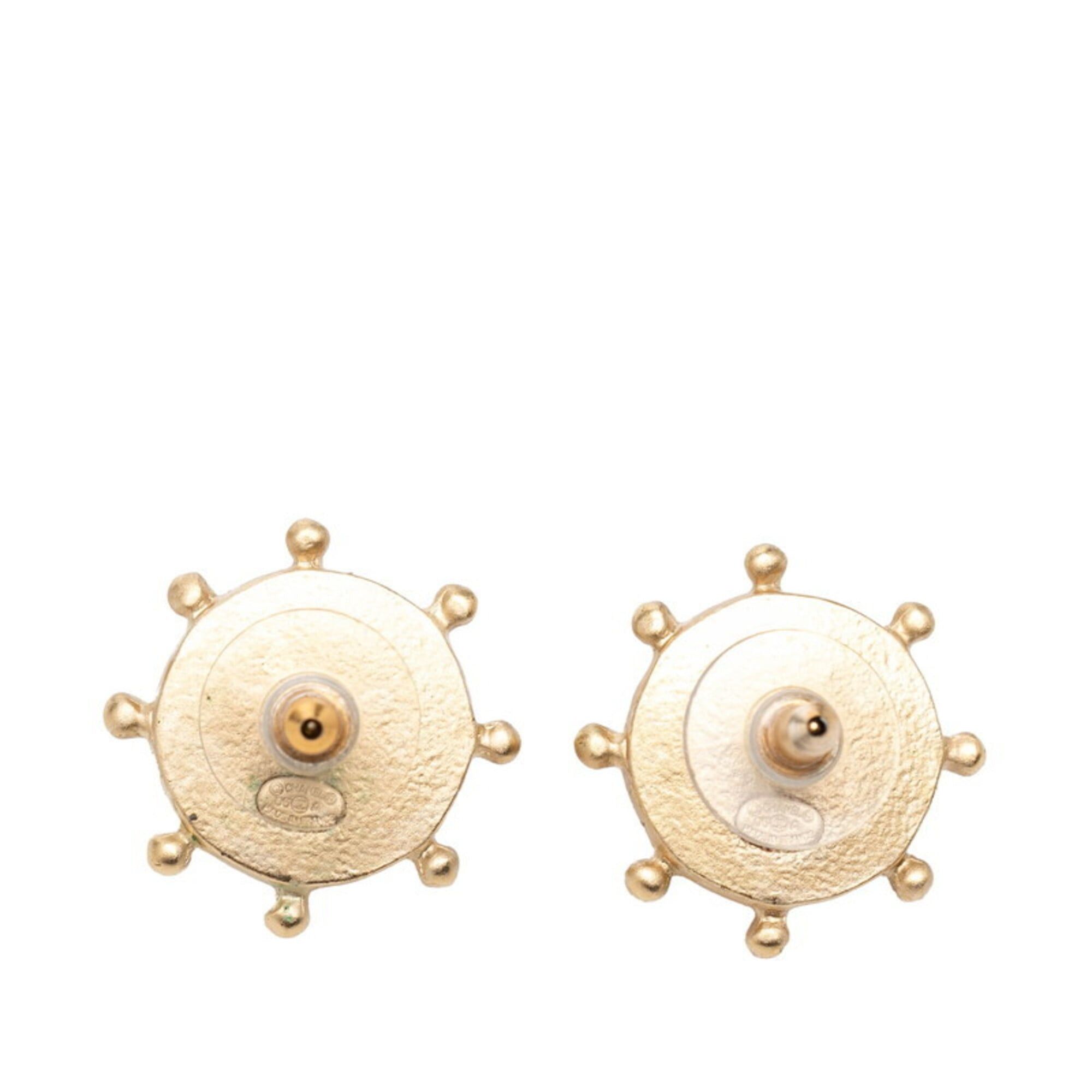 Chanel Chanel Coco Mark Earrings 05A Gold Plated Rhinestone Women's CHANEL Size ONE SIZE - 2 Thumbnail