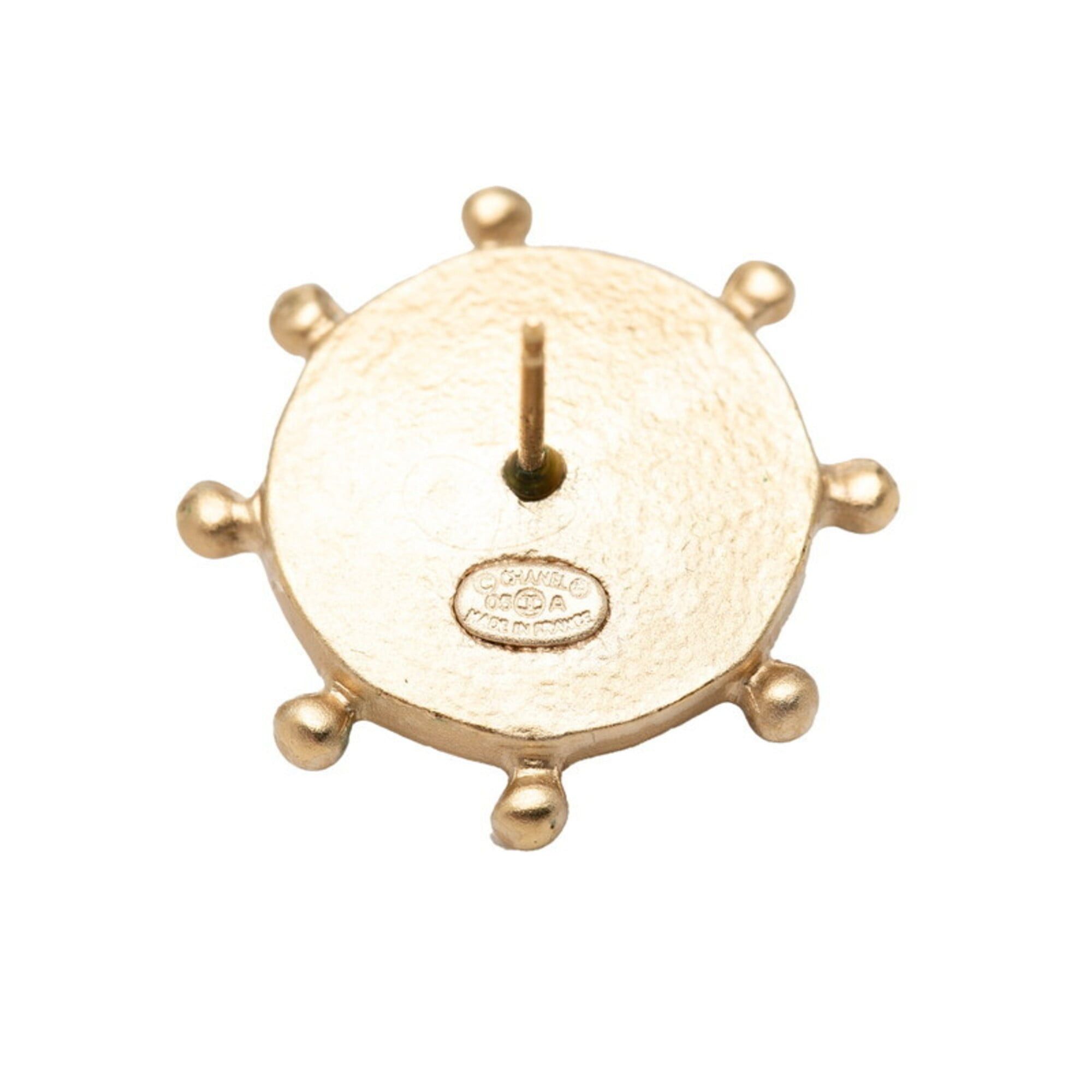 Chanel Chanel Coco Mark Earrings 05A Gold Plated Rhinestone Women's CHANEL Size ONE SIZE - 3 Thumbnail