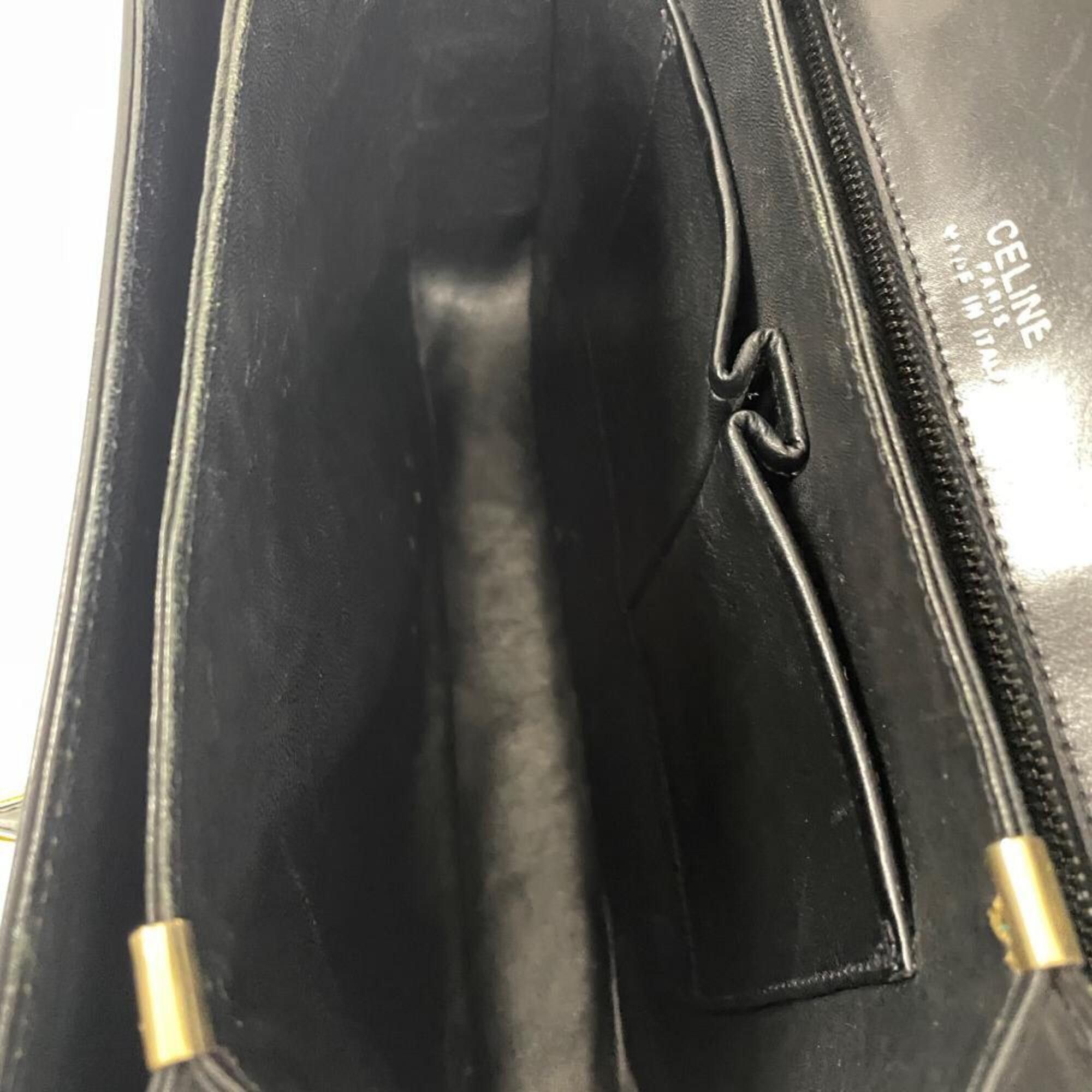 Celine Celine Carriage Hardware Shoulder Bag Leather Black Size ONE SIZE - 7 Thumbnail