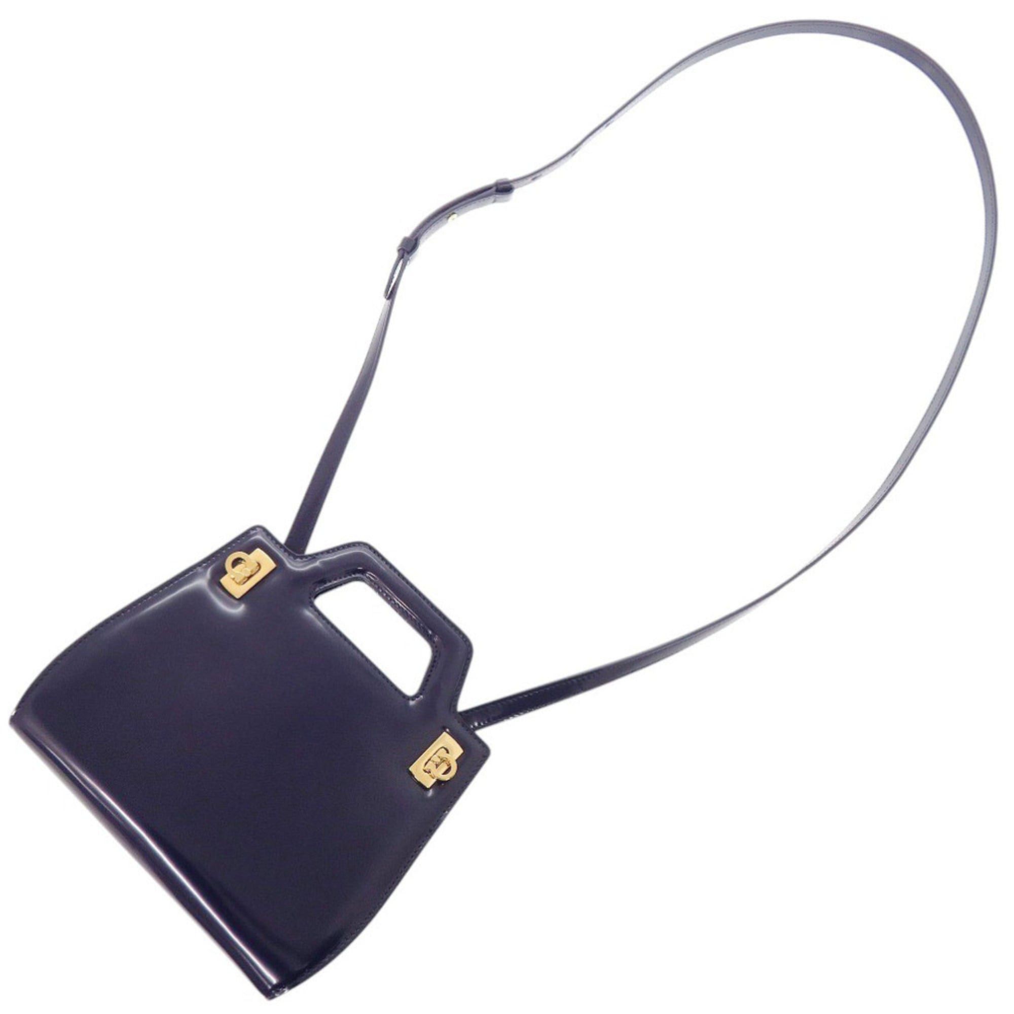 Salvatore Ferragamo Unused Salvatore Ferragamo Wanda Mini 2WAY Gancini 213485 Calf Leather Blue Handbag 1389Salvatore Size ONE SIZE - 8 Thumbnail