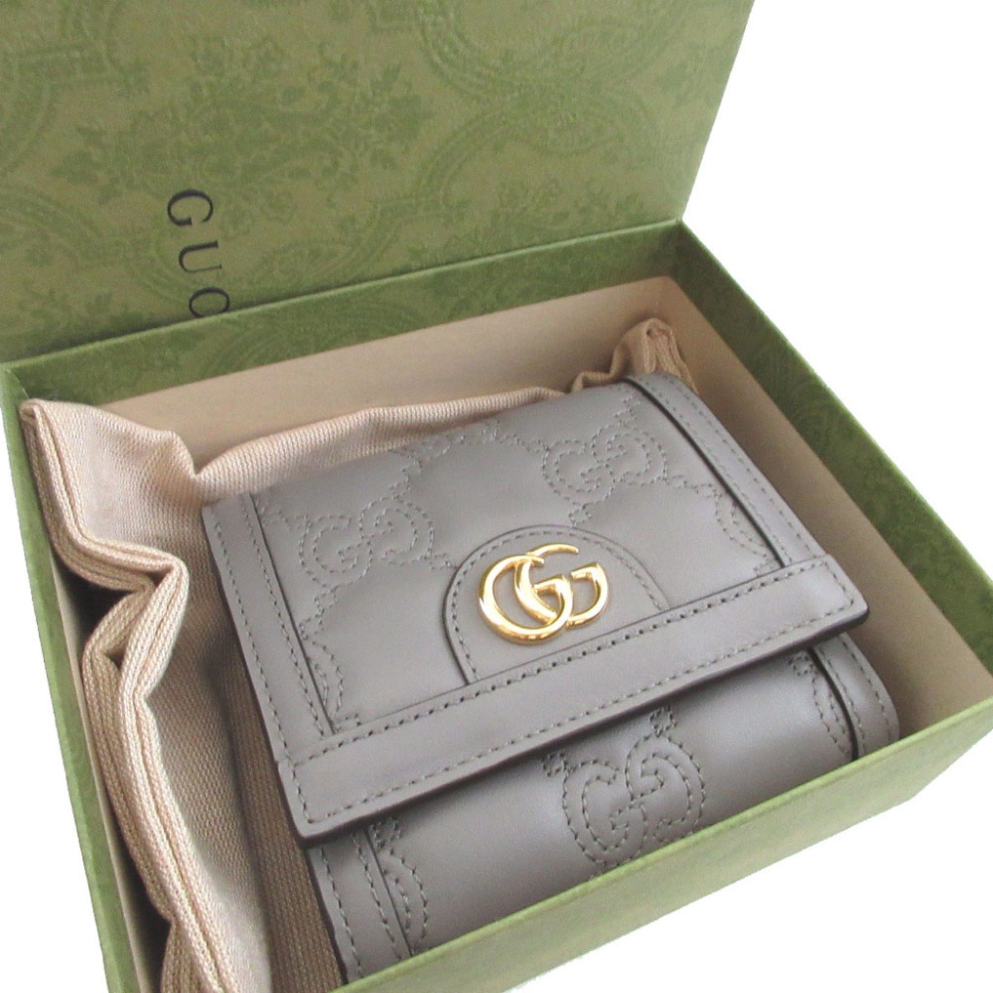 Gucci Like New Gucci 723799 GG Matelassé Leather Gray Bi-fold Wallet 0951GUCCI Size ONE SIZE - 2 Thumbnail