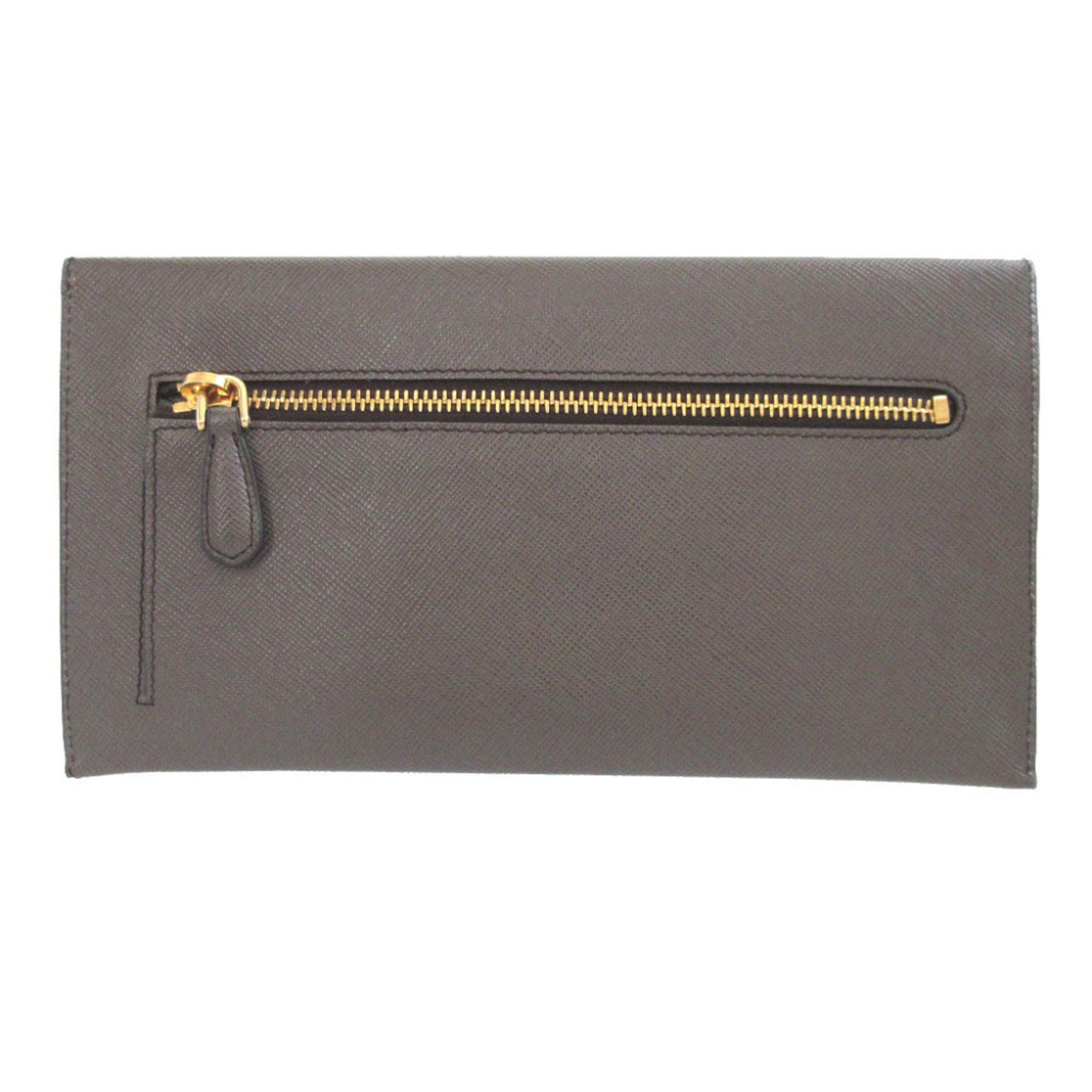 Prada Excellent condition Prada 1M1175 Saffiano leather graphite wallet/document case 0380PRADA Size ONE SIZE - 3 Thumbnail