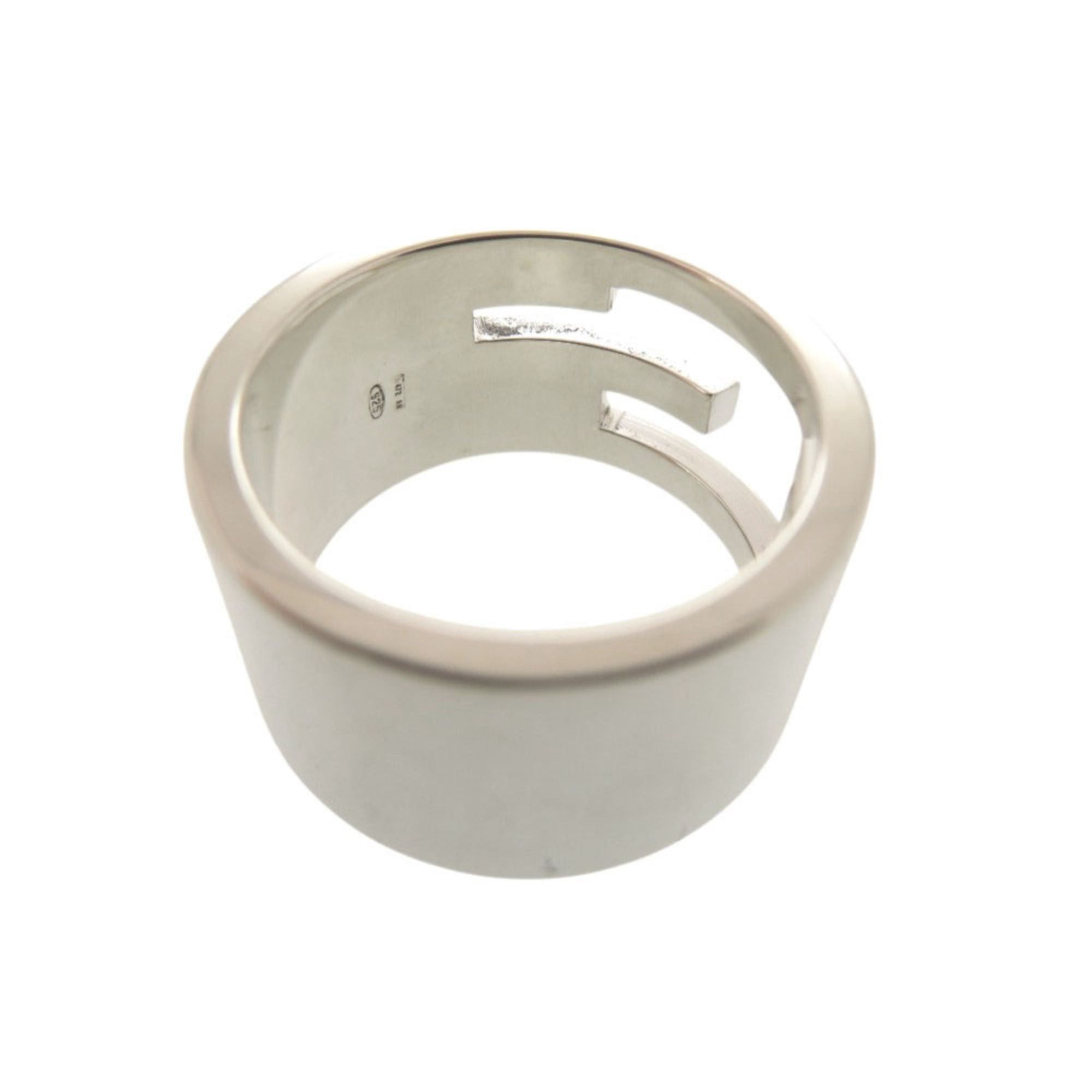 Gucci Excellent condition Gucci branded cutout G wide ring, size #16, sterling silver 925. (Item number: 1444GUCCI) Size ONE SIZE - 8 Thumbnail