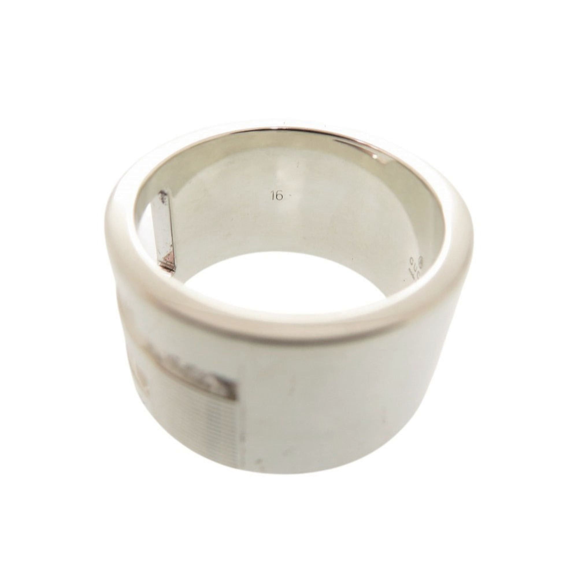 Gucci Excellent condition Gucci branded cutout G wide ring, size #16, sterling silver 925. (Item number: 1444GUCCI) Size ONE SIZE - 7 Thumbnail