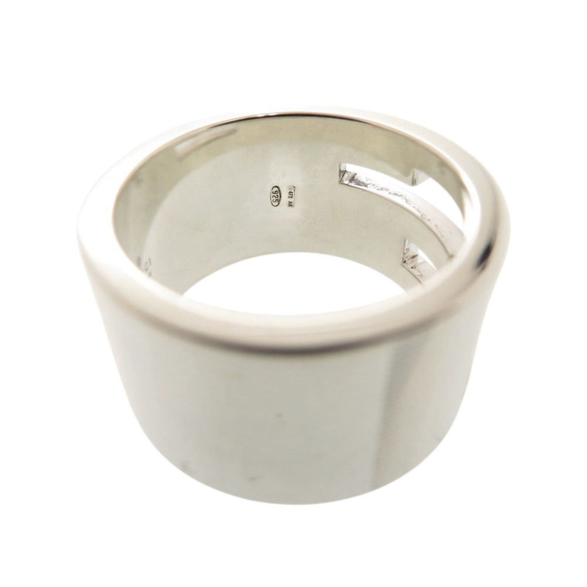 Gucci Excellent condition Gucci branded cutout G wide ring, size #16, sterling silver 925. (Item number: 1444GUCCI) Size ONE SIZE - 6 Thumbnail