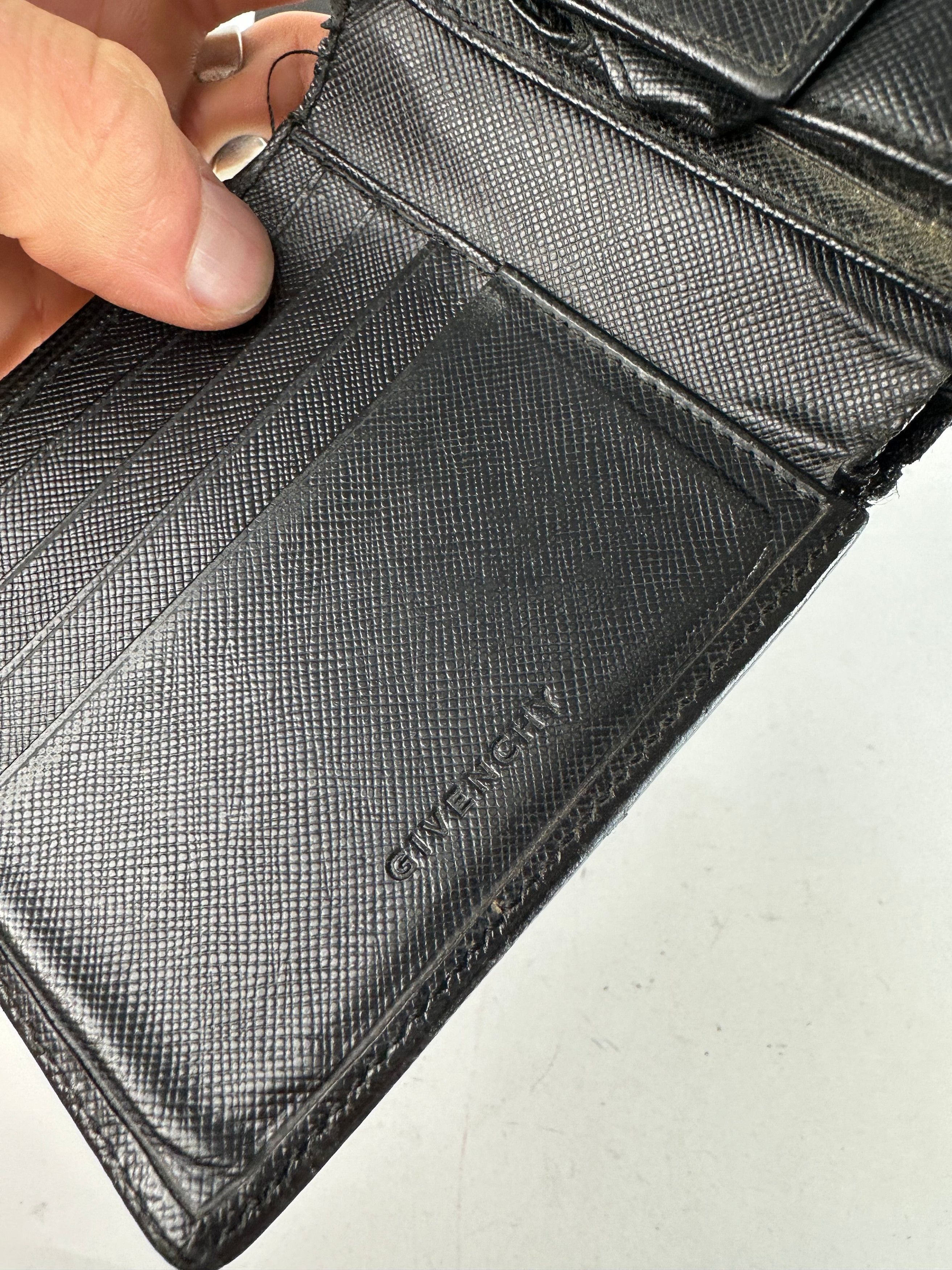 Givenchy Vintage Saffiano Leather Bifold Wallet Black Size ONE SIZE - 6 Thumbnail
