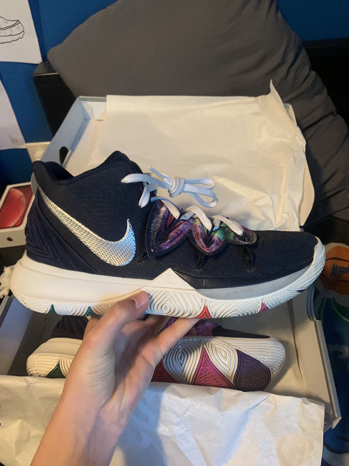 Nike Kyrie 5 galaxy Size 9.5 Grailed