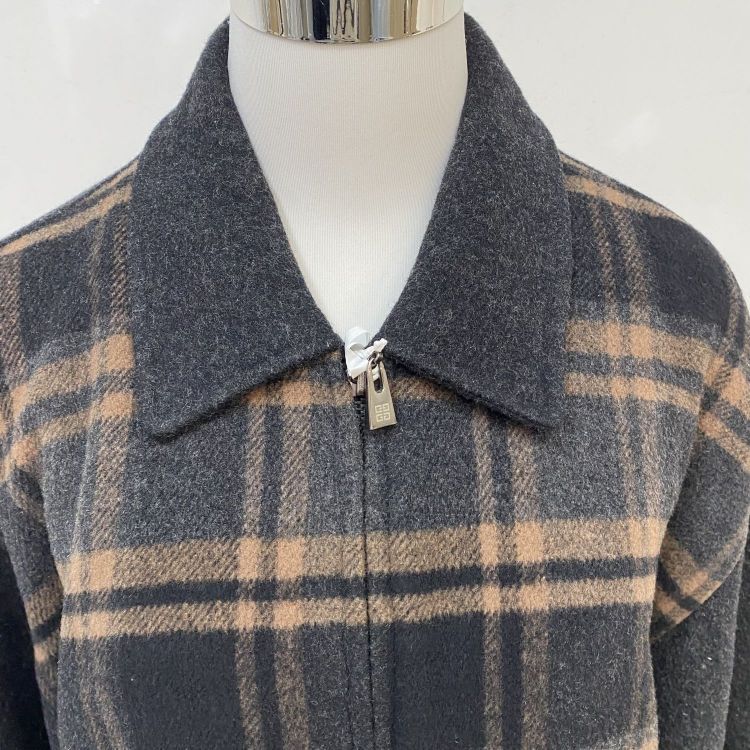 Givenchy Givenchy Plaid Wool Zip-Up Jacket Size XXL Size US XXL / EU 58 / 5 - 6 Thumbnail