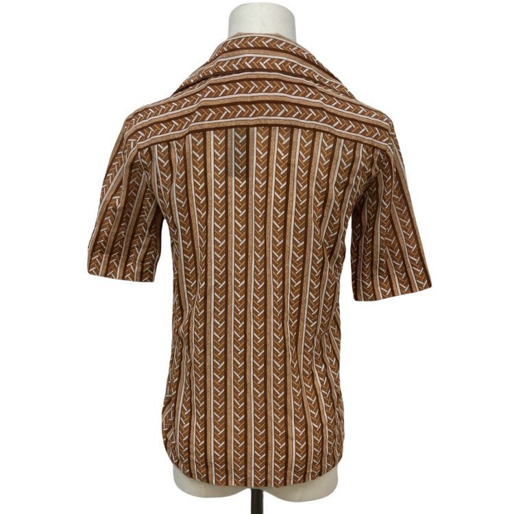 Dior Dior Brown Patterned Short Sleeve Button Up Shirt Size M Size US M / EU 48-50 / 2 - 2 Thumbnail