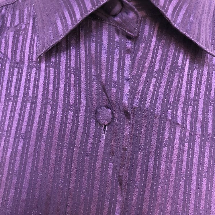 Dior Dior Purple Textured Silk Button Up Shirt Size M Size M / US 6-8 / IT 42-44 - 6 Thumbnail