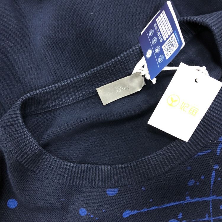 Dior Dior Blue Paint Splash Crewneck Sweater Size L Size US L / EU 52-54 / 3 - 5 Thumbnail