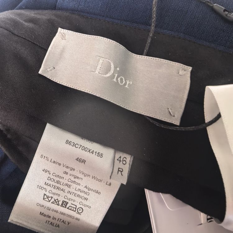Dior Dior Blue Virgin Wool Formal Trousers Size 36R Size 36R - 2 Thumbnail