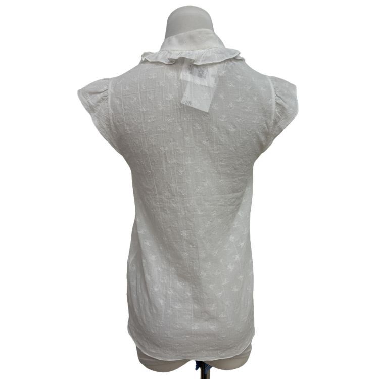 Celine Celine White Patterned Blouse Size 34 Size XS / US 0-2 / IT 36-38 - 2 Thumbnail