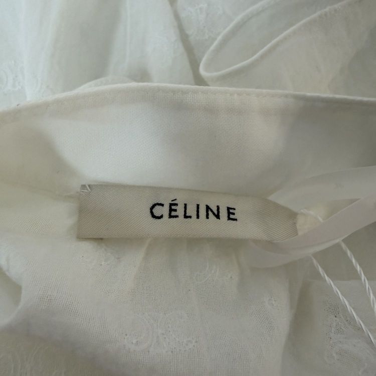 Celine Celine White Patterned Blouse Size 34 Size XS / US 0-2 / IT 36-38 - 3 Thumbnail
