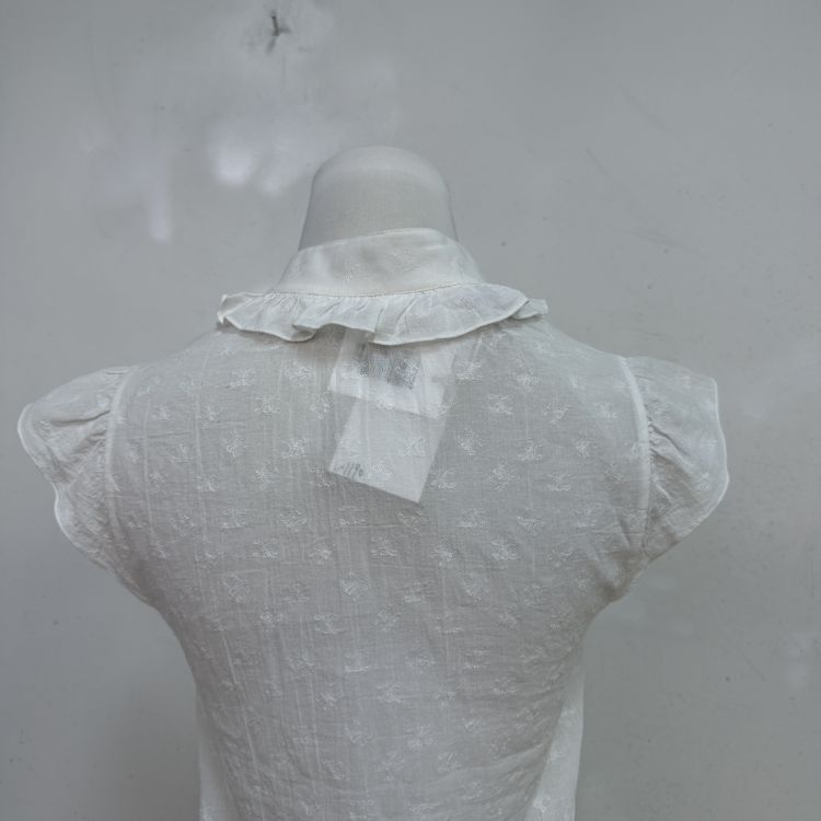 Celine Celine White Patterned Blouse Size 34 Size XS / US 0-2 / IT 36-38 - 10 Thumbnail