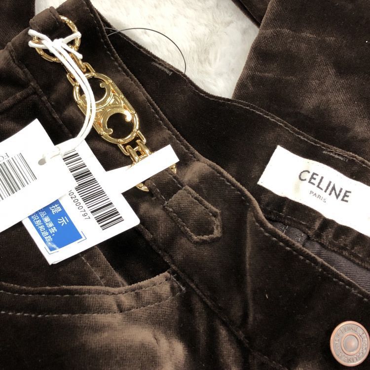 Celine Celine Triomphe Logo Velvet Pants Size 27 Size 27" / US 4 / IT 40 - 7 Thumbnail