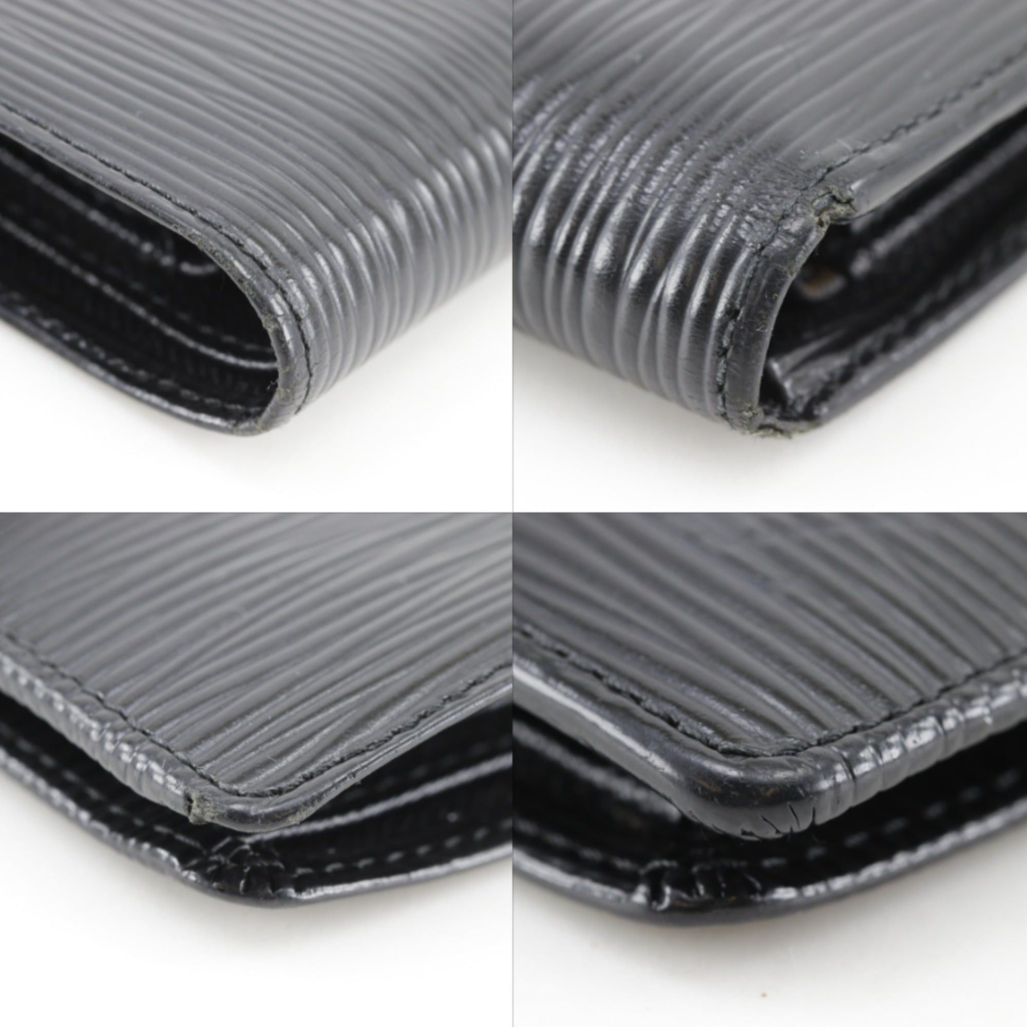 Louis Vuitton Louis Vuitton Porte-Billet Compact Bi-fold Wallet M63552 Epi Leather Noir (Black) 2003 Model MI0013 Snap Button Unisex Size ONE SIZE - 4 Thumbnail