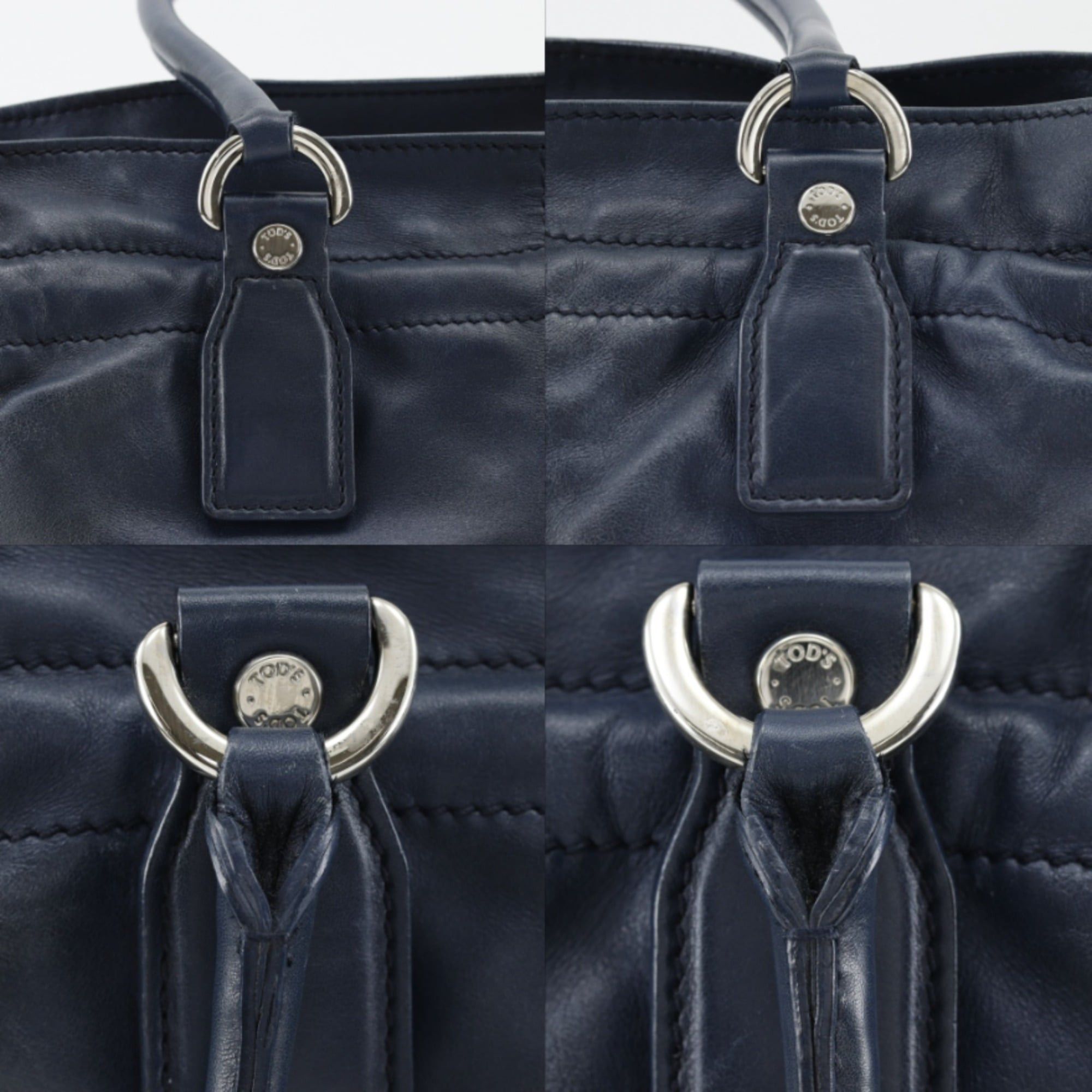 Tod's Tod's D-Bag Tote Bag, Calfskin, Navy, A4 Size, Women's Size ONE SIZE - 13 Thumbnail