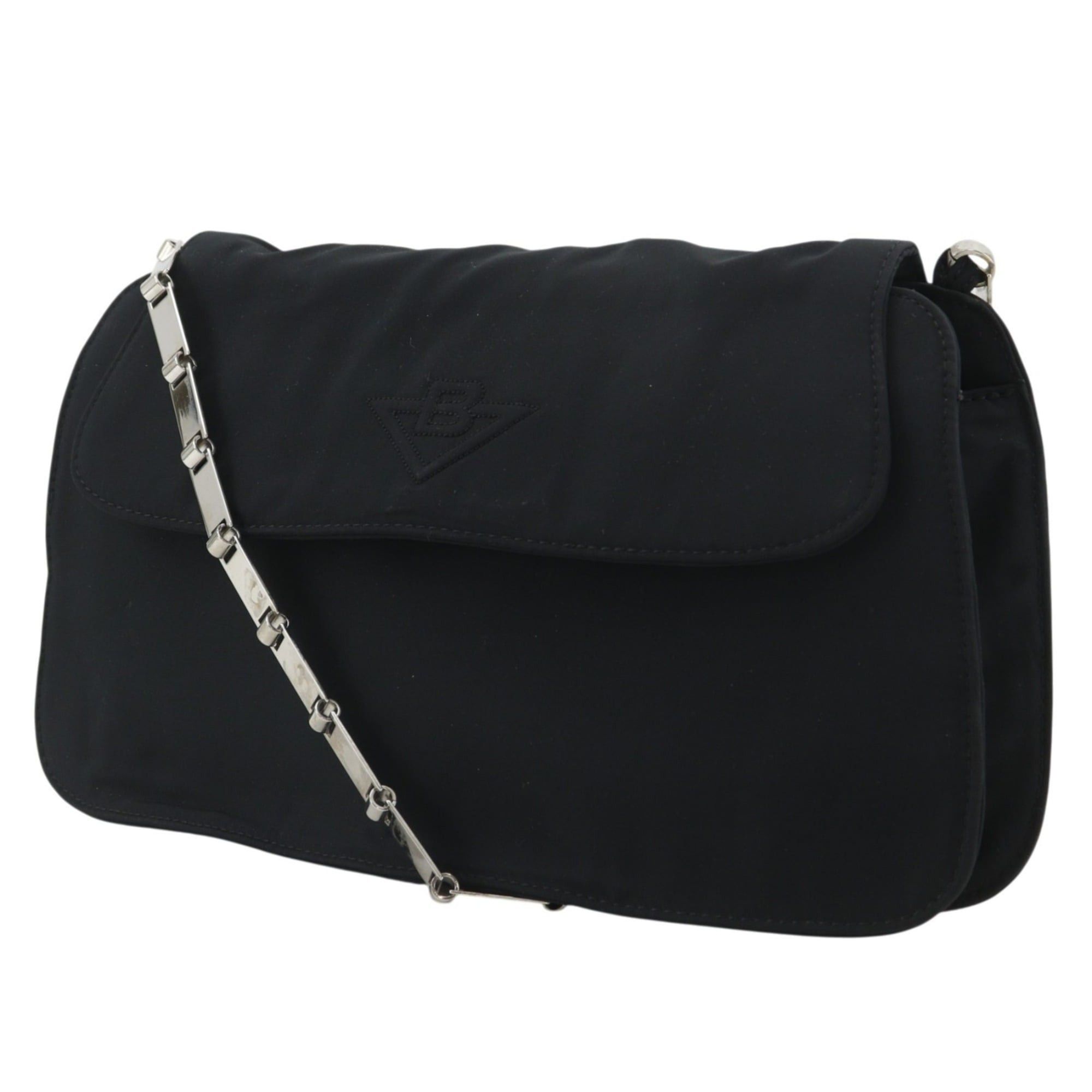 Bottega Veneta Bottega Veneta Chain Shoulder Bag, Nylon, Black, Magnetic Closure, Women's Size ONE SIZE - 2 Thumbnail