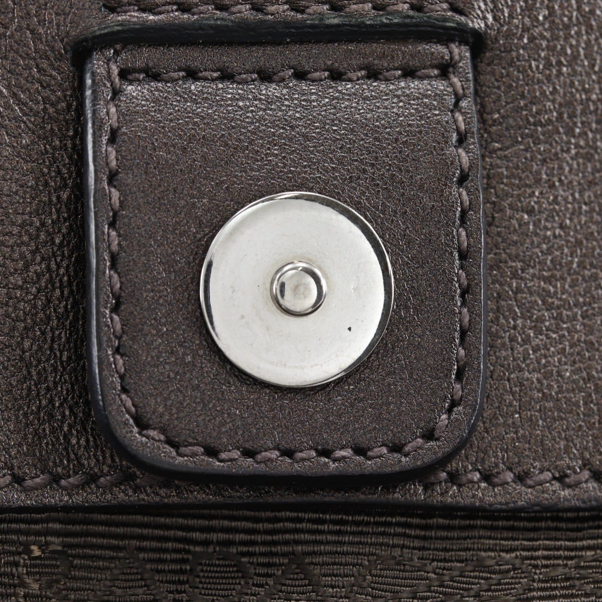 Prada Prada Frill Tote Bag BR3987 Leather Brown A4 Snap Button Women's Size ONE SIZE - 14 Thumbnail