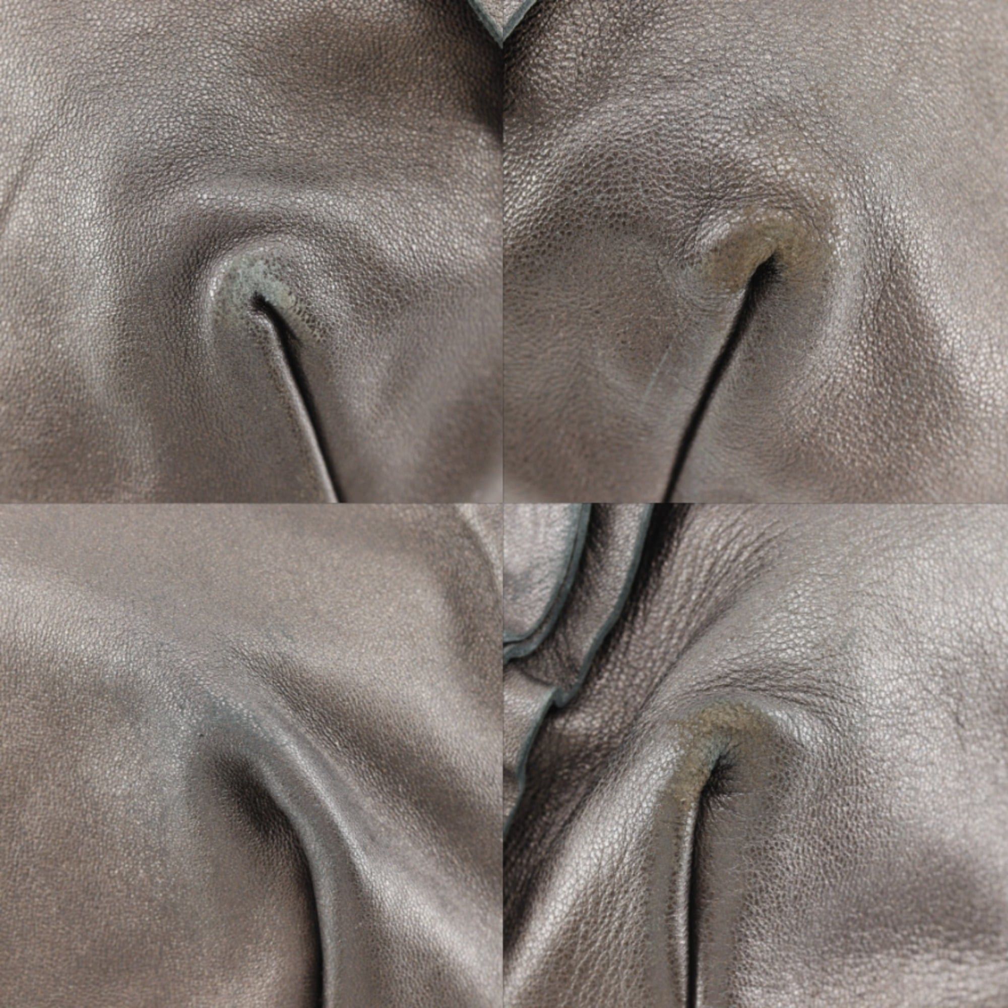 Prada Prada Frill Tote Bag BR3987 Leather Brown A4 Snap Button Women's Size ONE SIZE - 4 Thumbnail