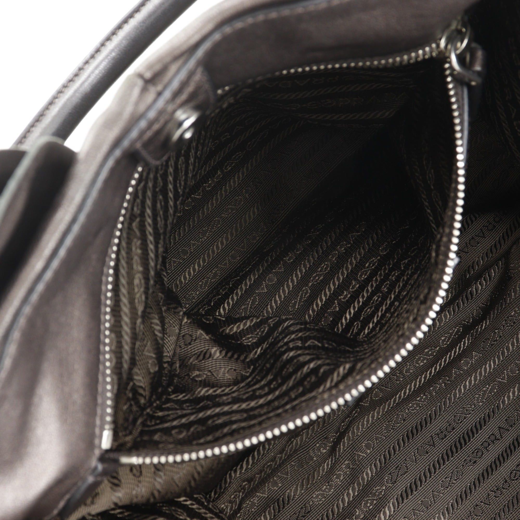 Prada Prada Frill Tote Bag BR3987 Leather Brown A4 Snap Button Women's Size ONE SIZE - 6 Thumbnail