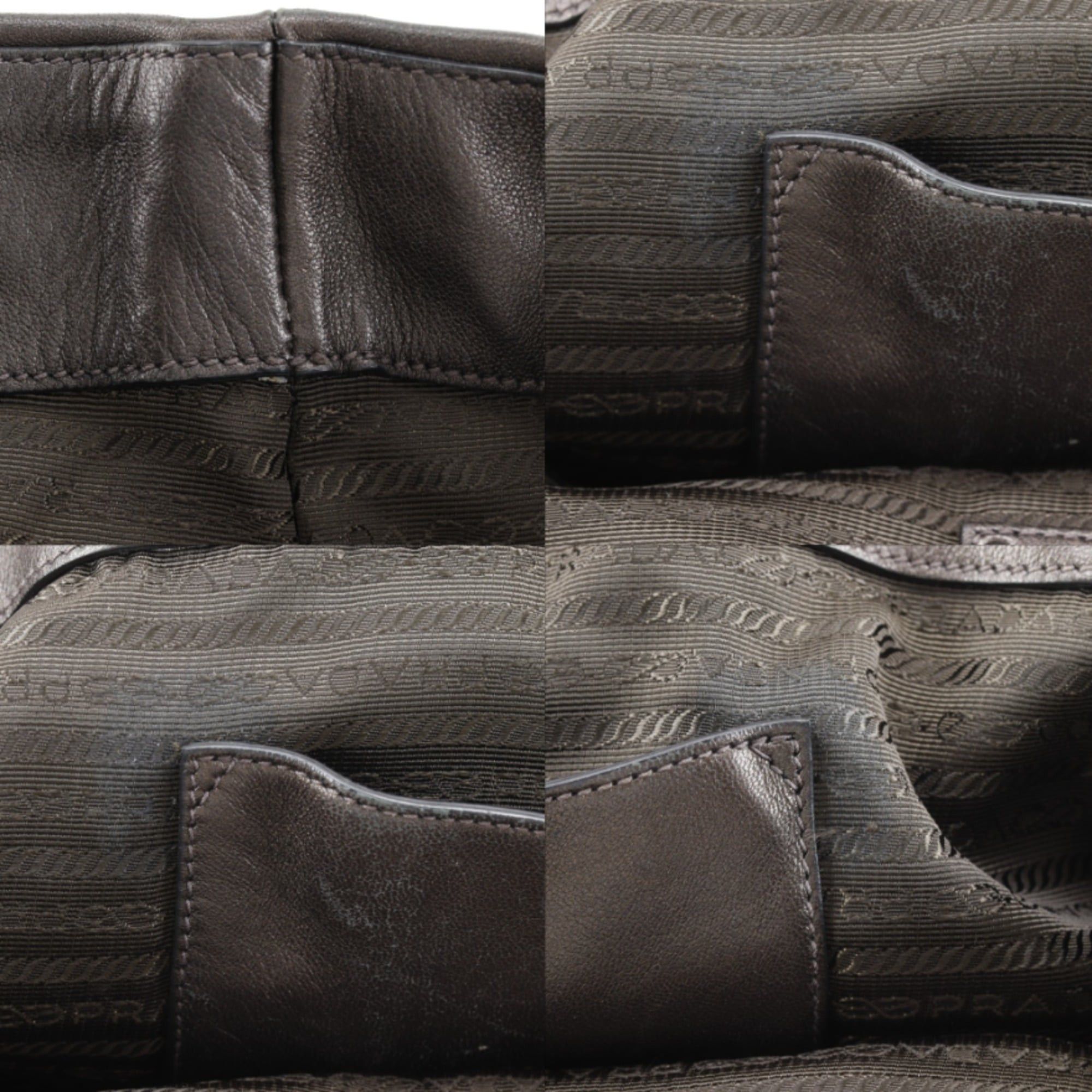 Prada Prada Frill Tote Bag BR3987 Leather Brown A4 Snap Button Women's Size ONE SIZE - 8 Thumbnail