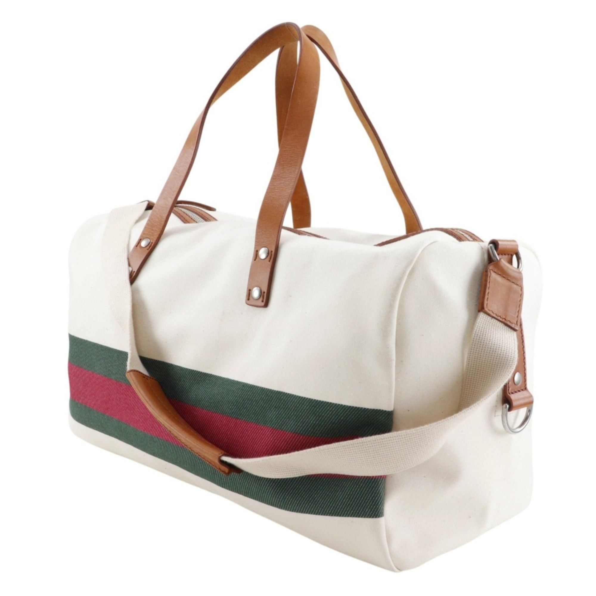 Gucci Gucci Webbing Line Boston Bag 2-Way Shoulder 256097 Canvas Off-White 2-way A4 line Unisex Size ONE SIZE - 2 Thumbnail