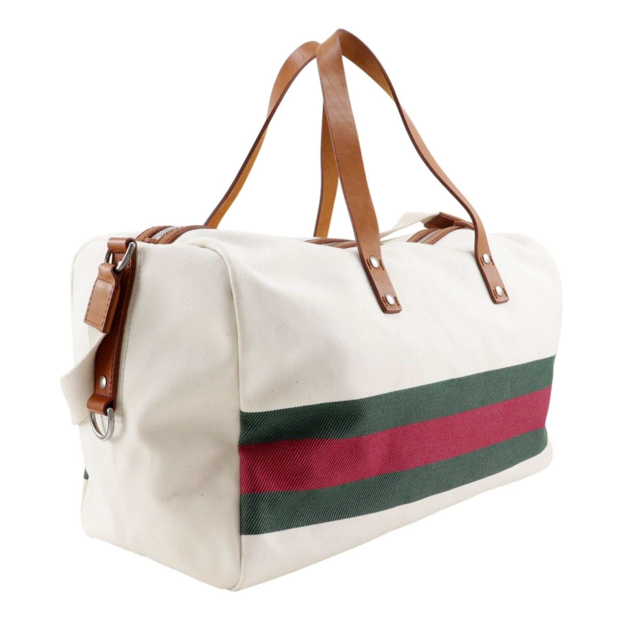 Gucci Gucci Webbing Line Boston Bag 2-Way Shoulder 256097 Canvas Off-White 2-way A4 line Unisex Size ONE SIZE - 3 Thumbnail