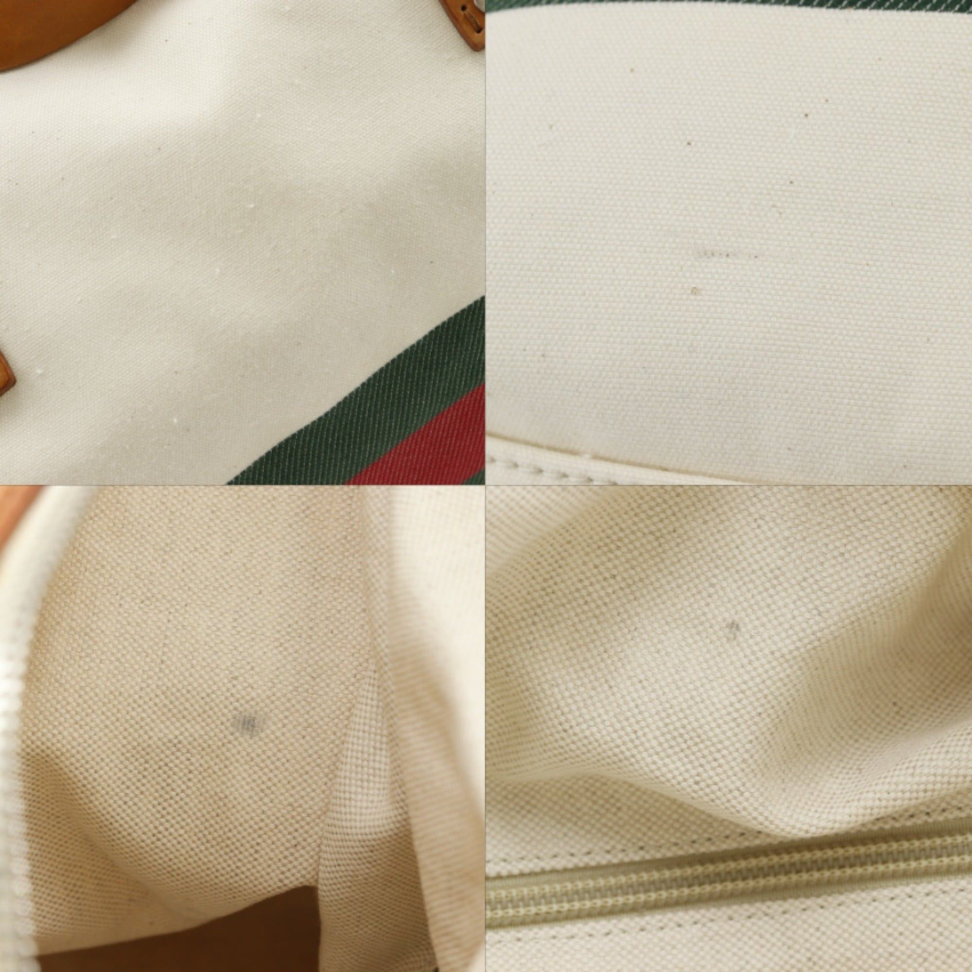 Gucci Gucci Webbing Line Boston Bag 2-Way Shoulder 256097 Canvas Off-White 2-way A4 line Unisex Size ONE SIZE - 8 Thumbnail